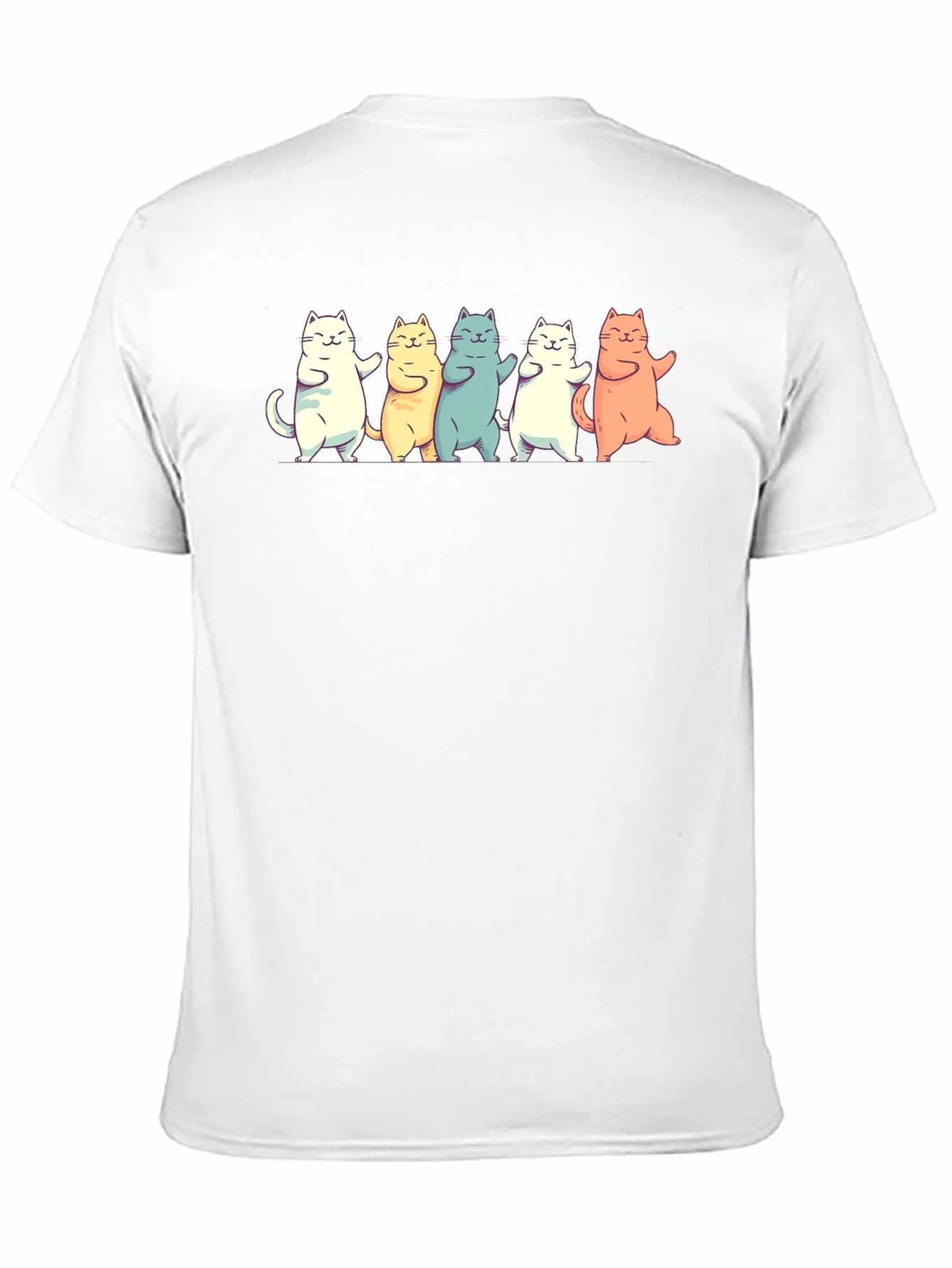 Black Dancing Cats Graphic T-Shirt - Black view 11