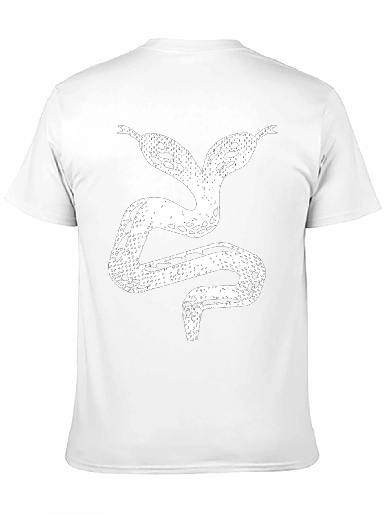 Black Two-Headed Snake Graphic Tee - Black Cotton T-Shirt view 11
