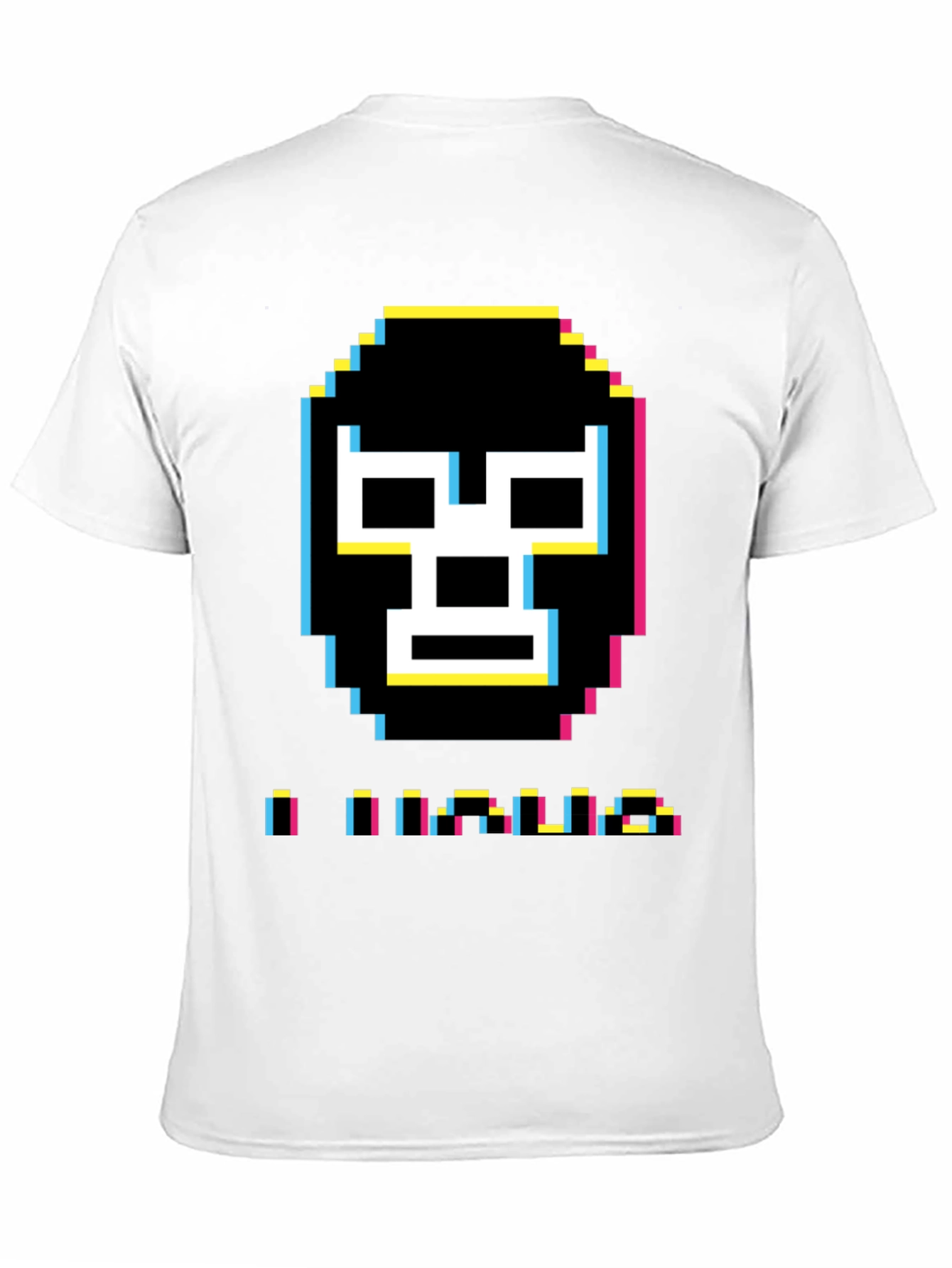 Black Pixel Luchador Mask T-Shirt view 11