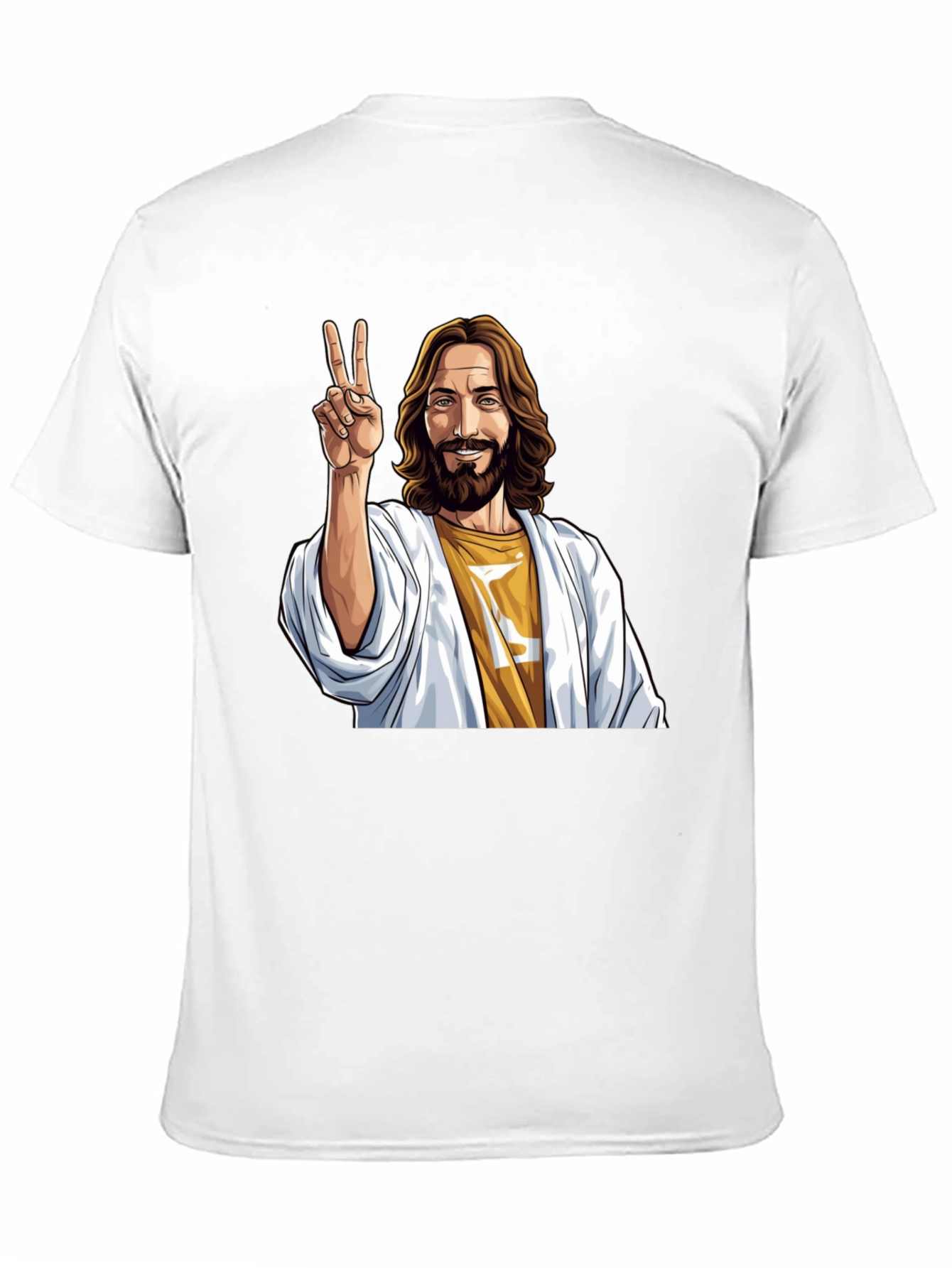 Black Peace Jesus Graphic Tee - Black Cotton Blend view 11