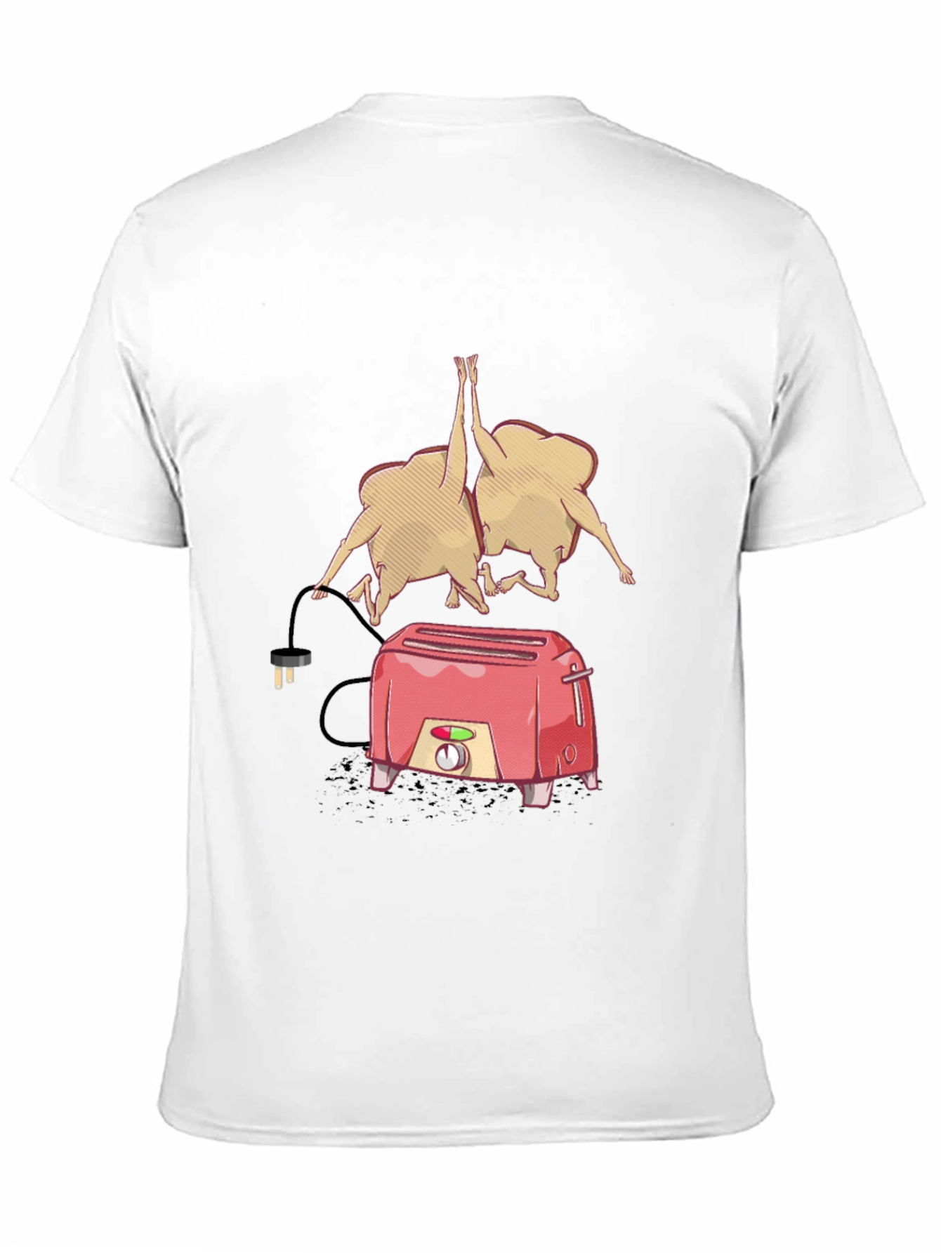 Black Funny Toaster & Toast T-Shirt - Black Cotton Tee view 11