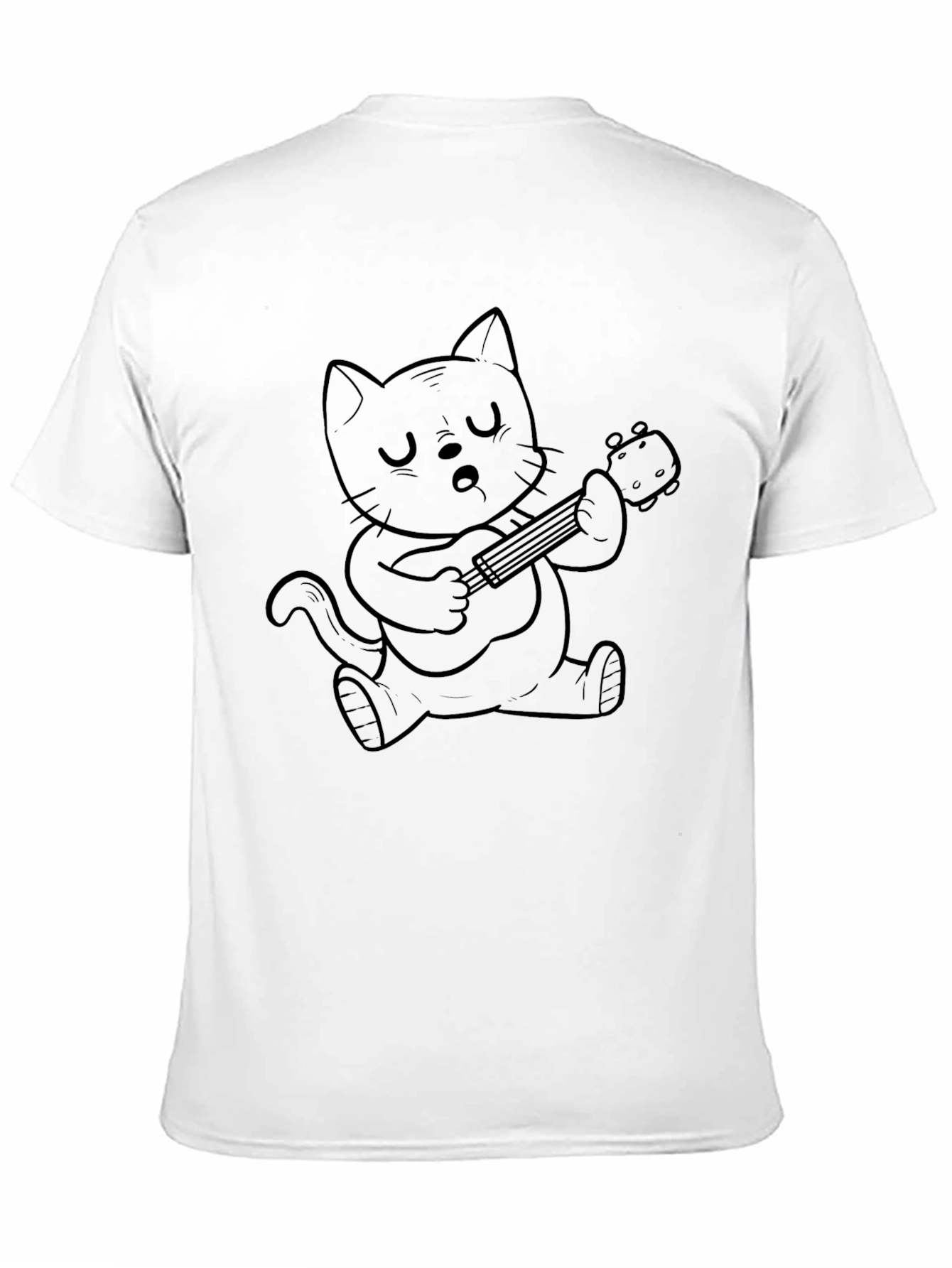 Black Cat Playing Ukulele Graphic T-Shirt view 11