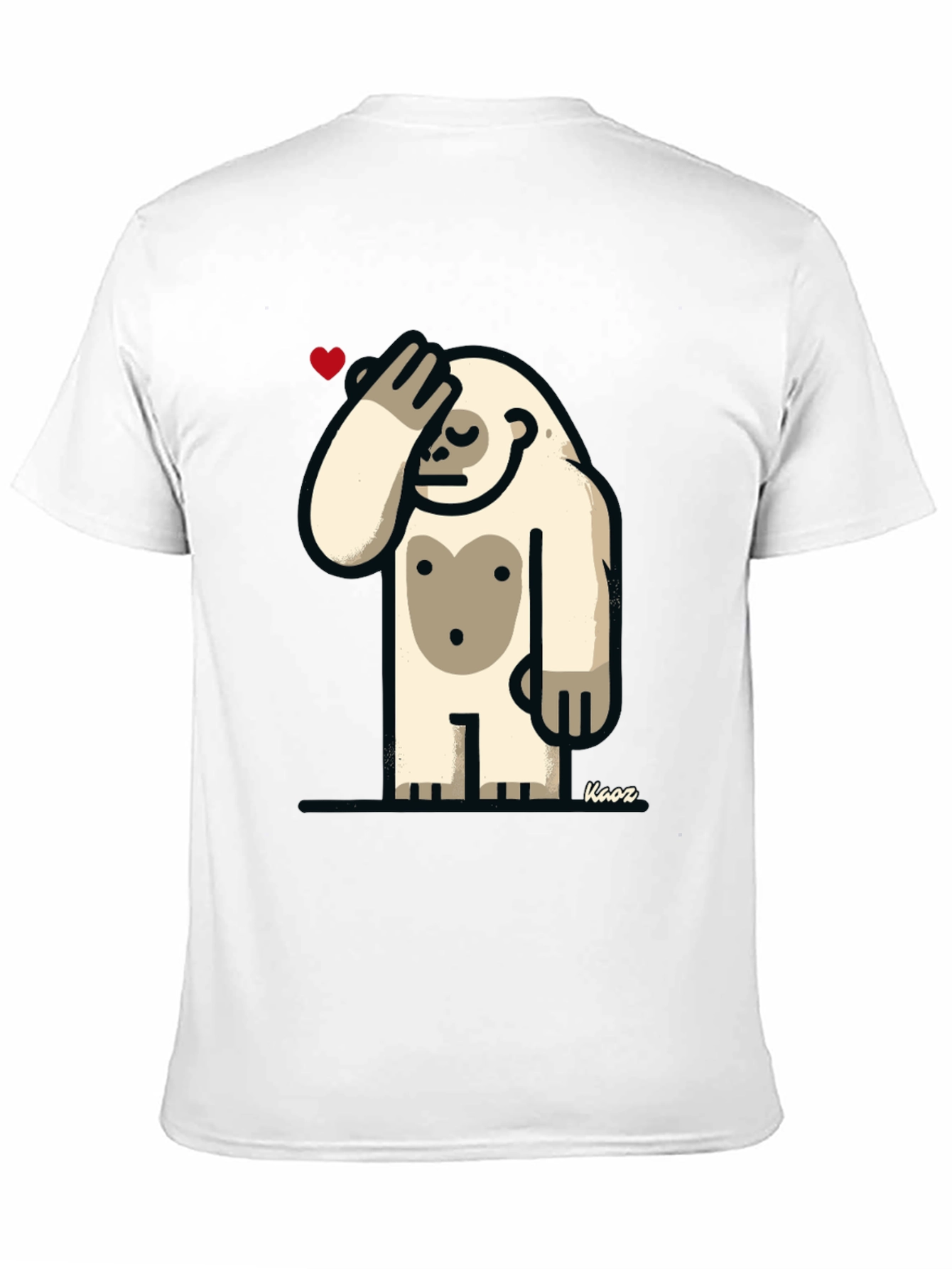 Black Funny Yeti Heart T-Shirt view 11