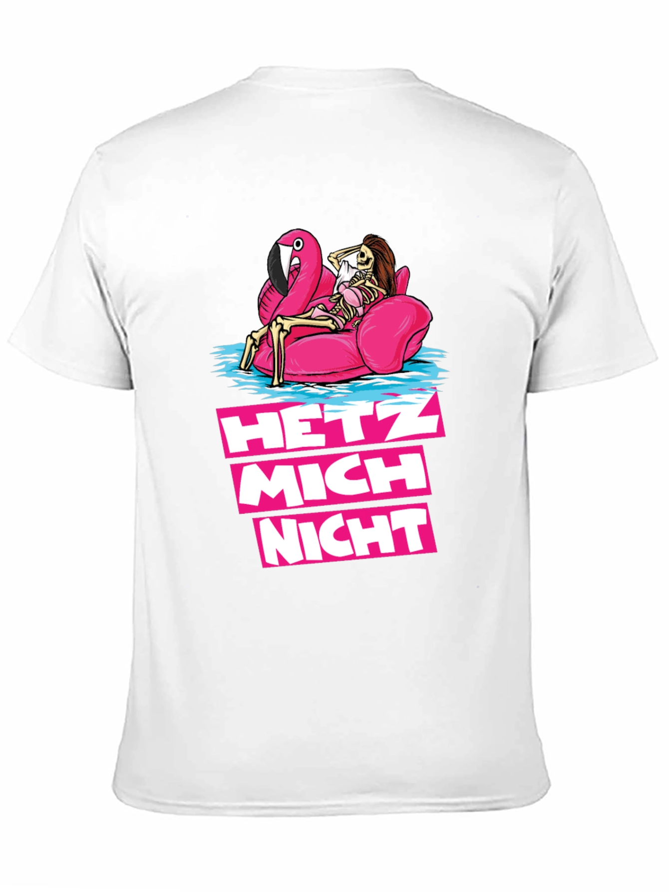 Black Hetz Mich Nicht Skeleton Flamingo T-Shirt view 11