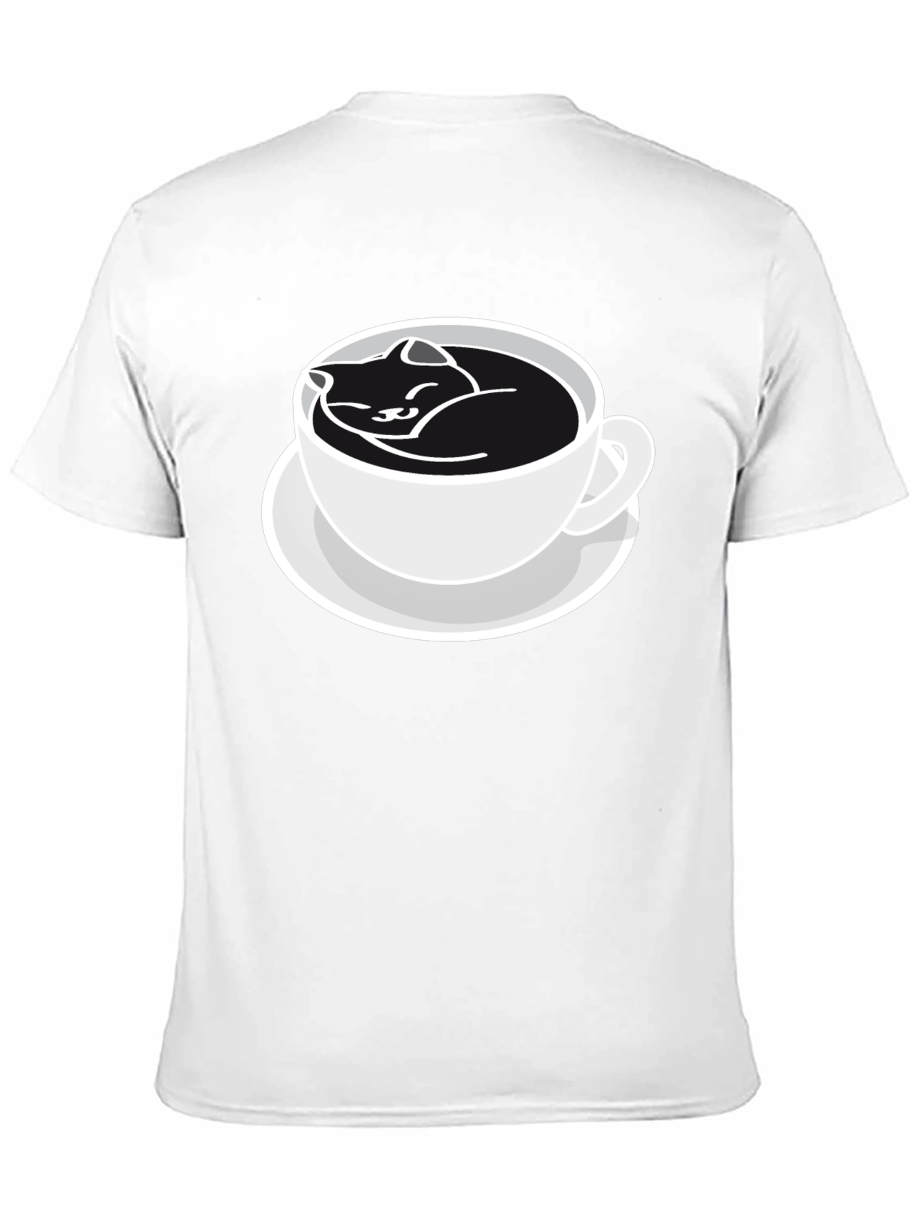 Black Cat Nap Coffee Cup Black T-Shirt view 11