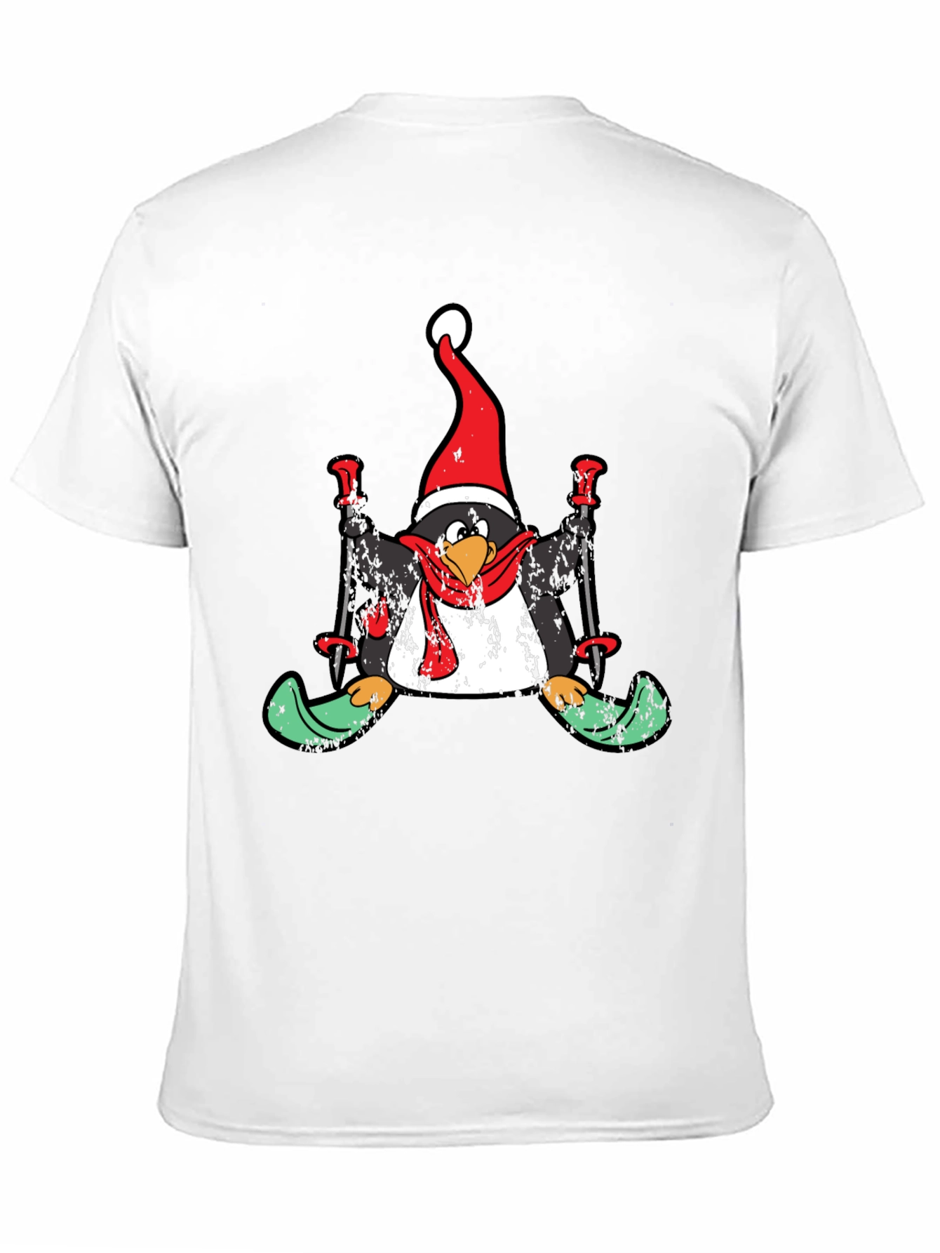 Black Penguin Skier Holiday T-Shirt view 11