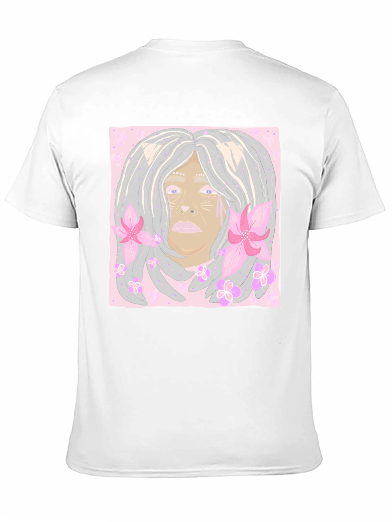 Black Unique Cat Flower T-Shirt  view 11