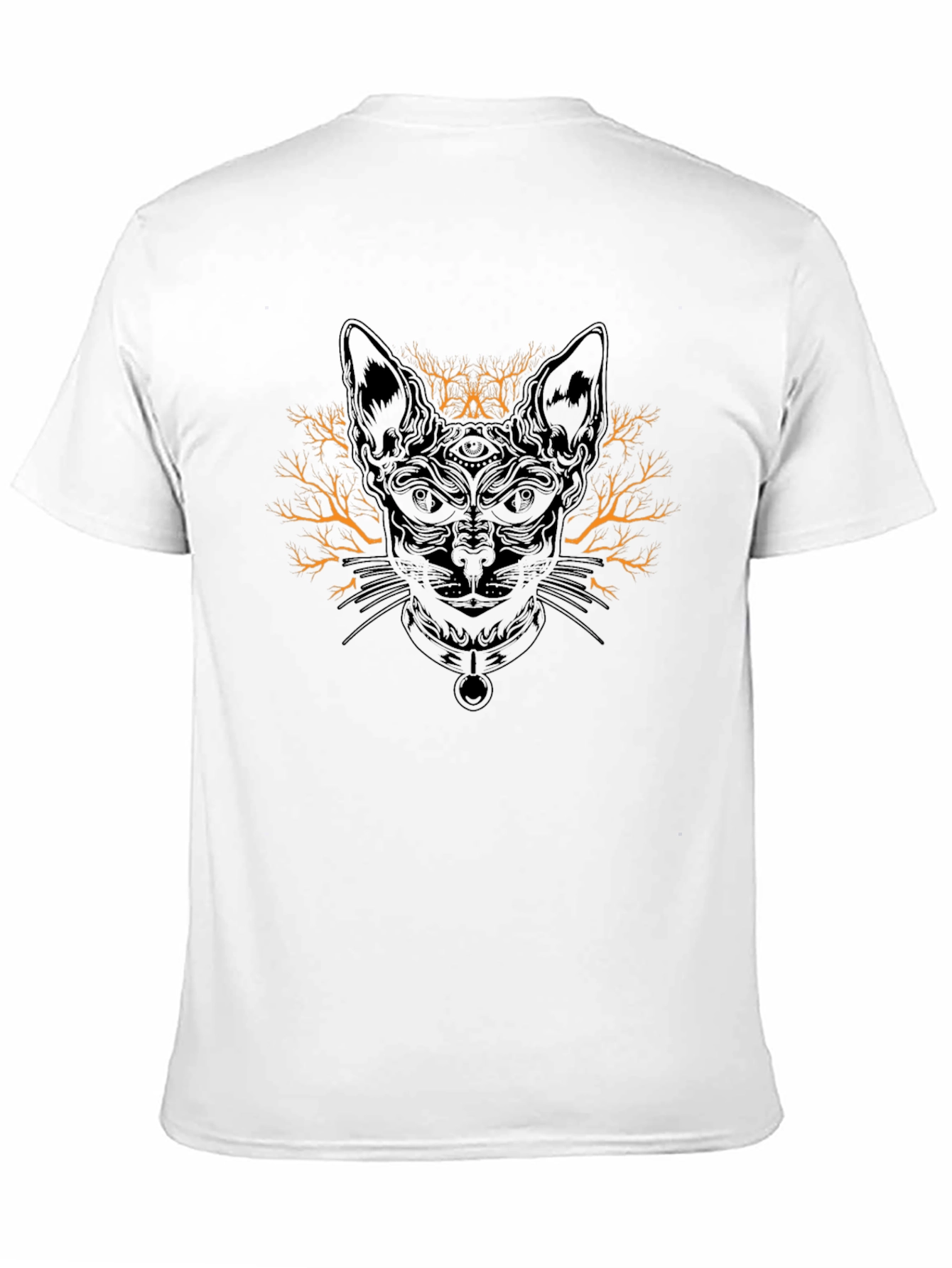 Black Mystic Cat Graphic T-Shirt - Unique Design view 11