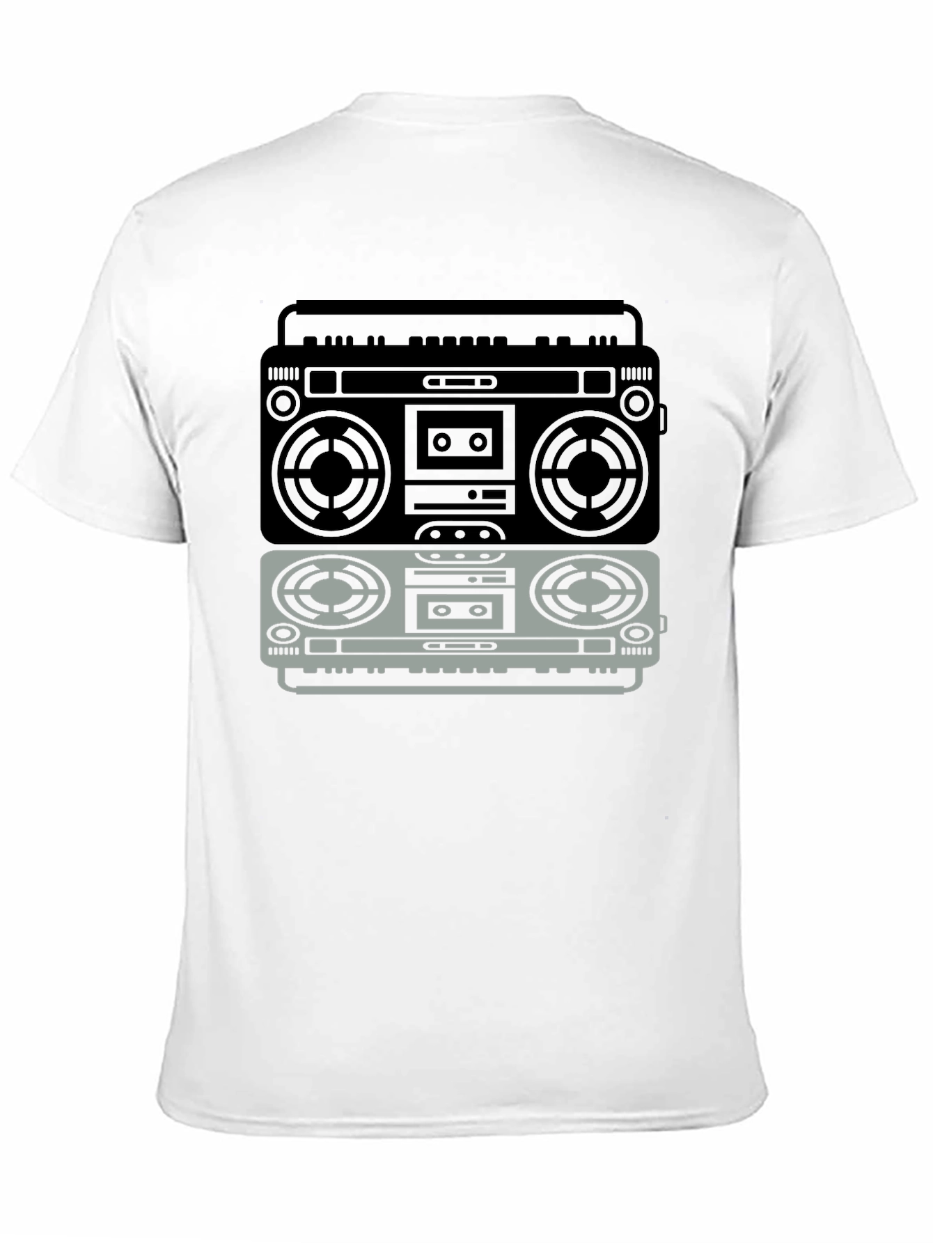 Black Retro Boombox Graphic T-Shirt - Vintage Music Lover Tee view 11