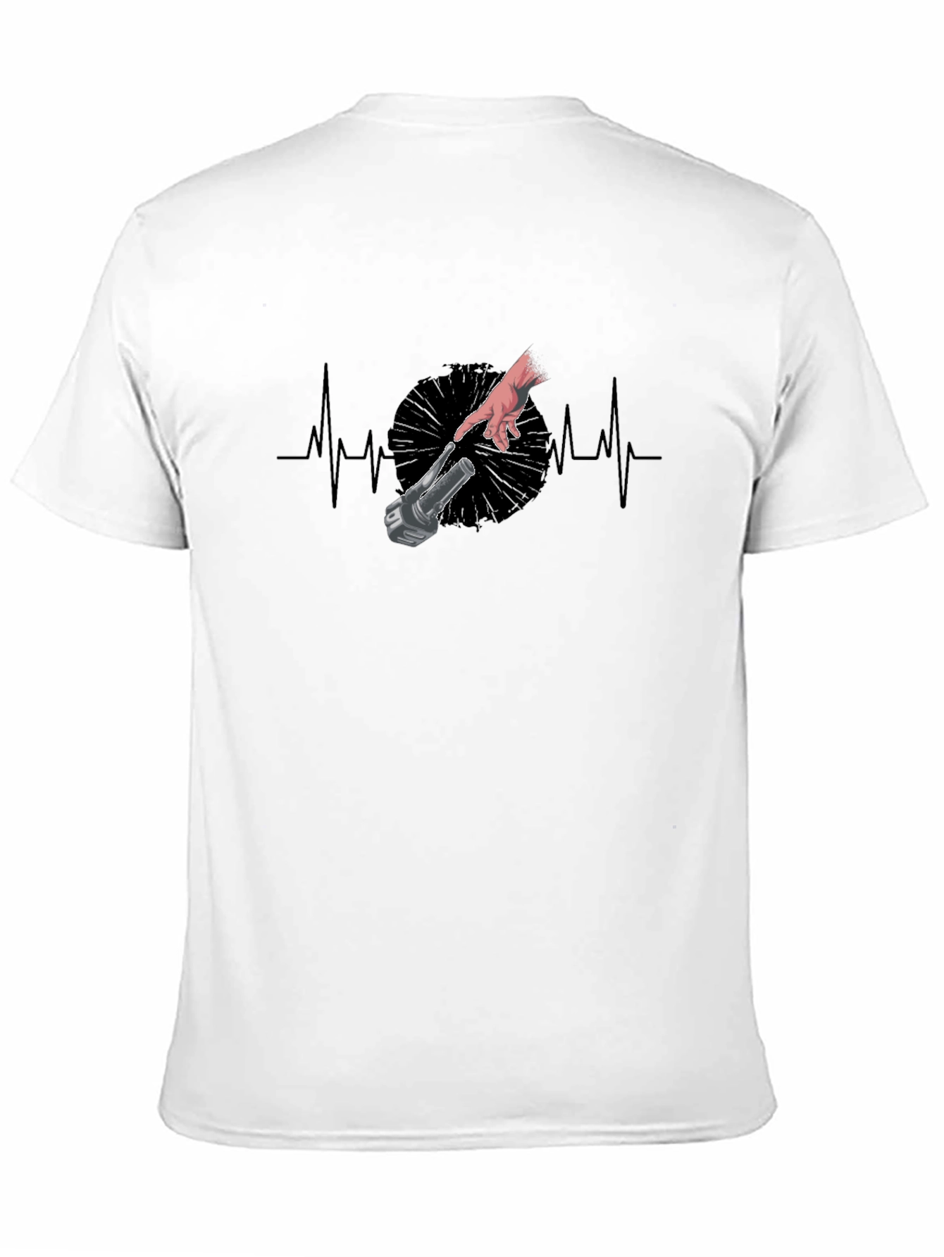 Black Motorcycle Heartbeat T-Shirt view 11