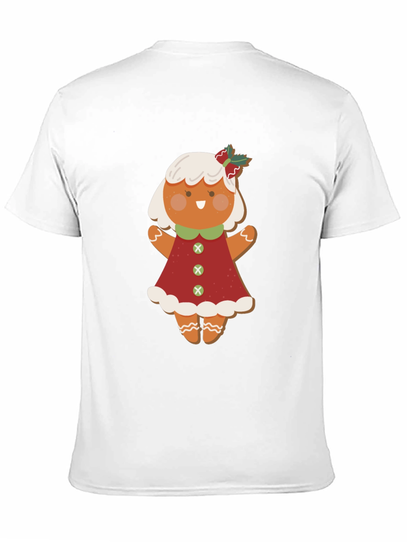Black Gingerbread Girl T-Shirt: Festive Holiday Style view 11