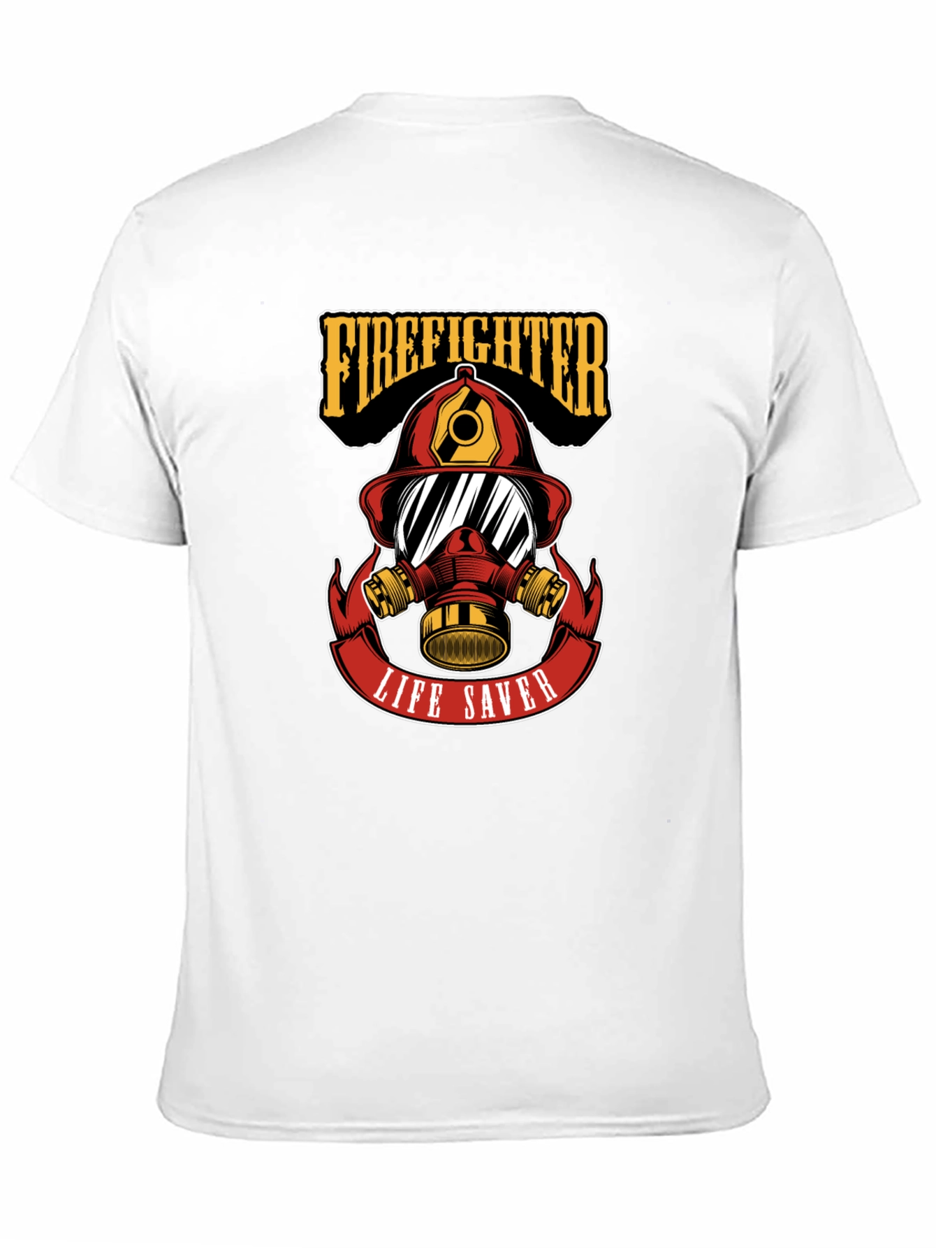 Black Firefighter Life Saver Graphic T-Shirt - Black view 11