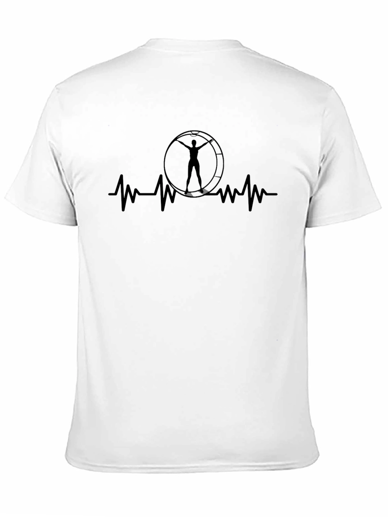 Black Heartbeat Hamster Wheel Tee - Unisex view 11
