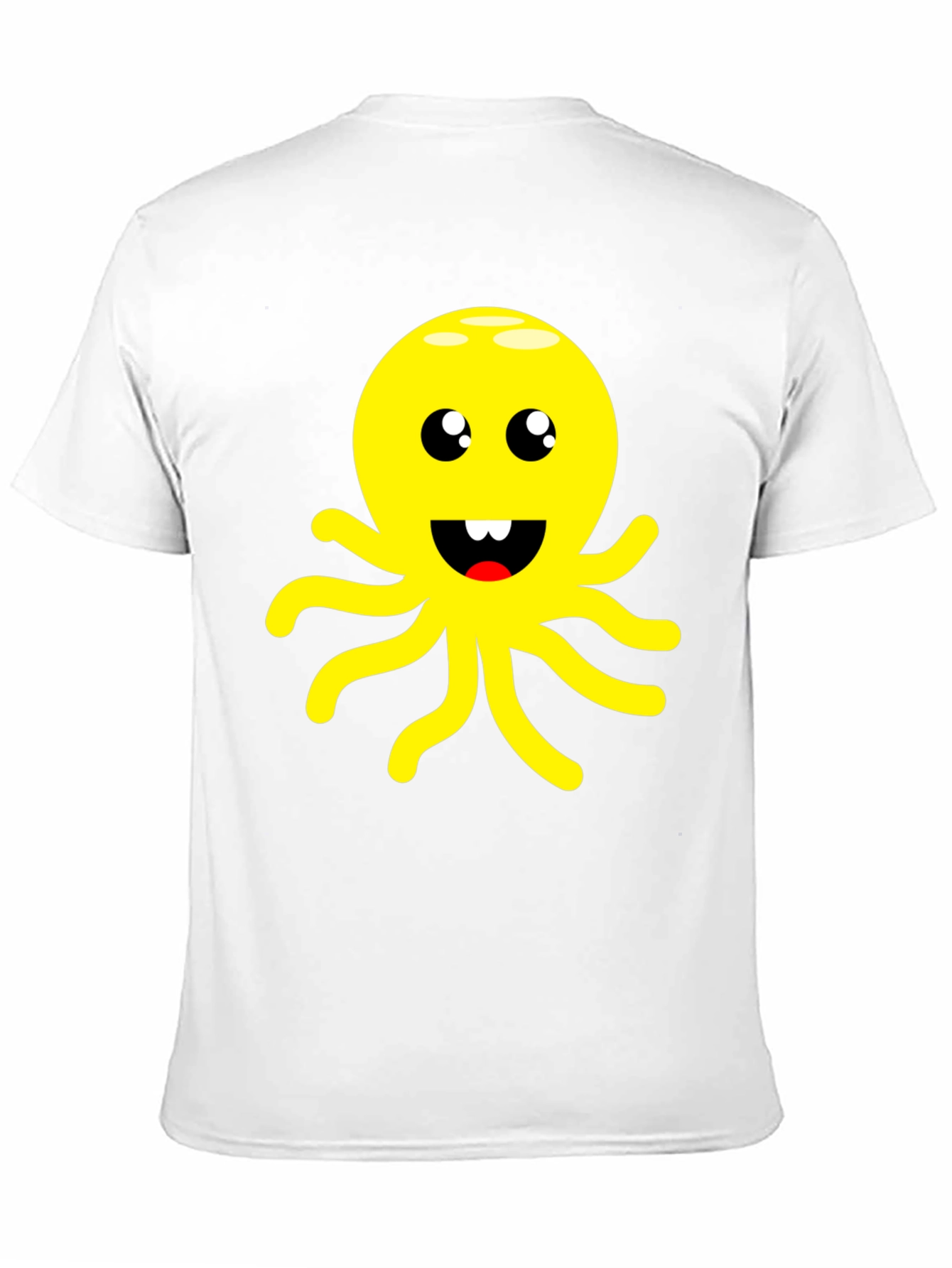 Black Cute Cartoon Octopus Graphic Black T-Shirt view 11