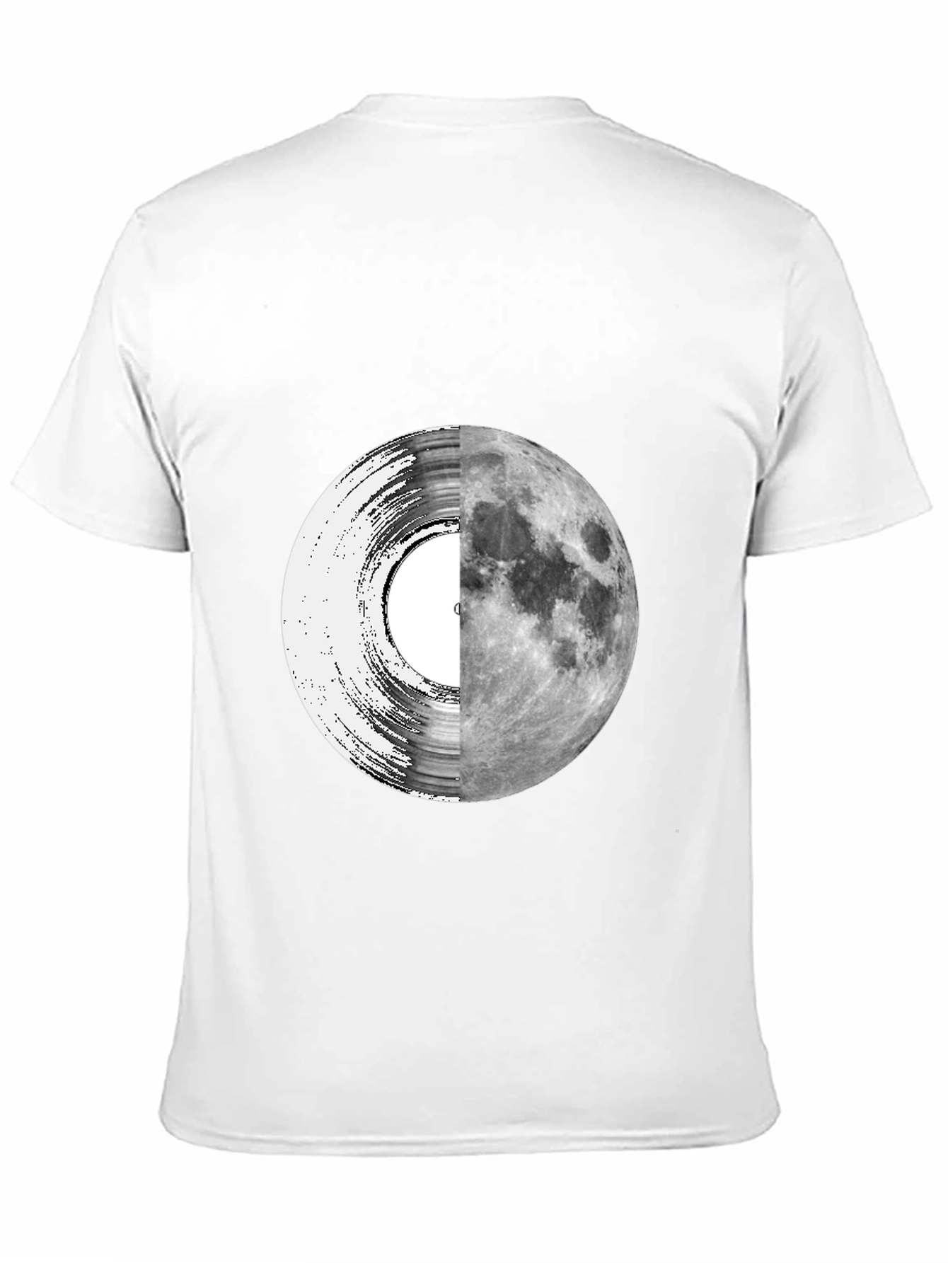 Black Vinyl Moon Graphic Tee - Unique Music Lover Shirt view 11
