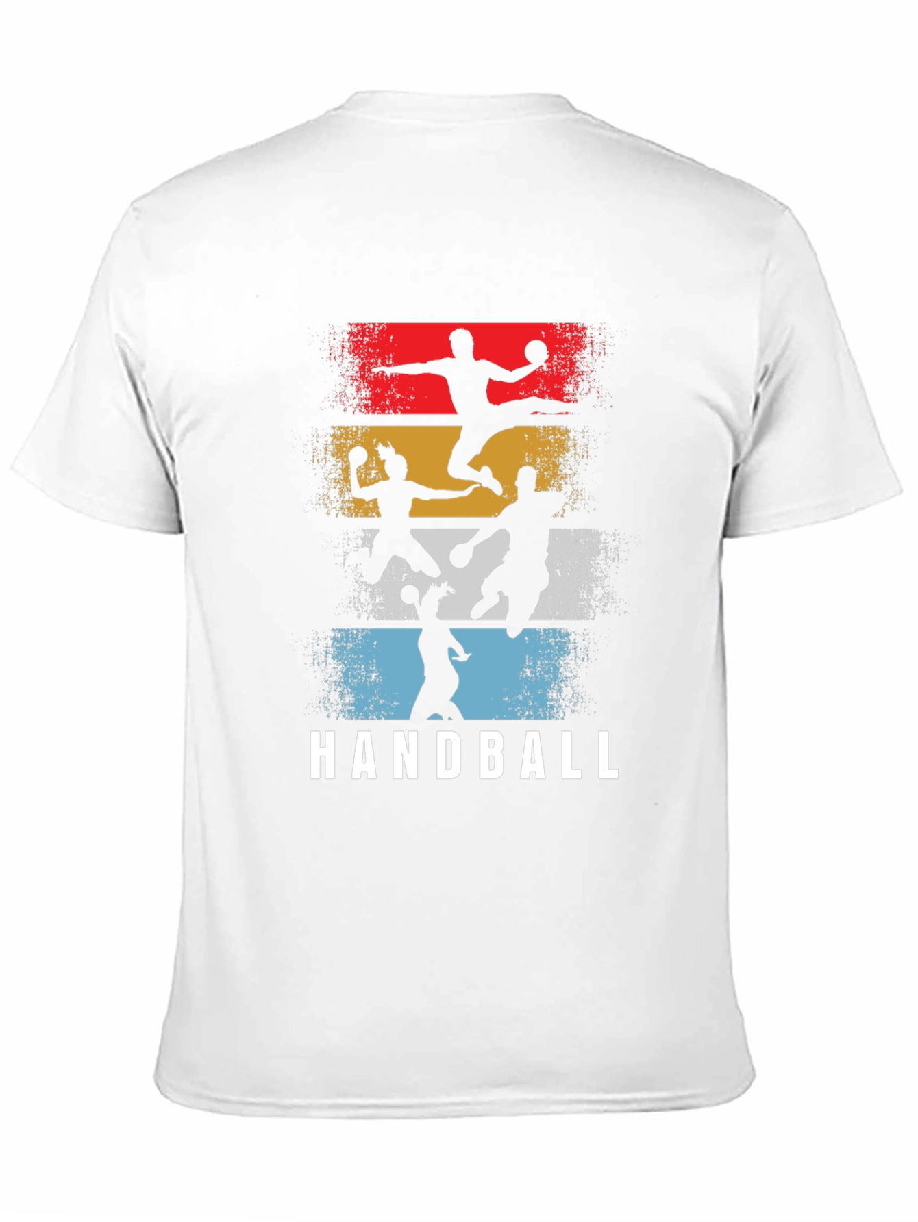 Black Handball Retro Graphic T-Shirt - Player Silhouette Design view 11