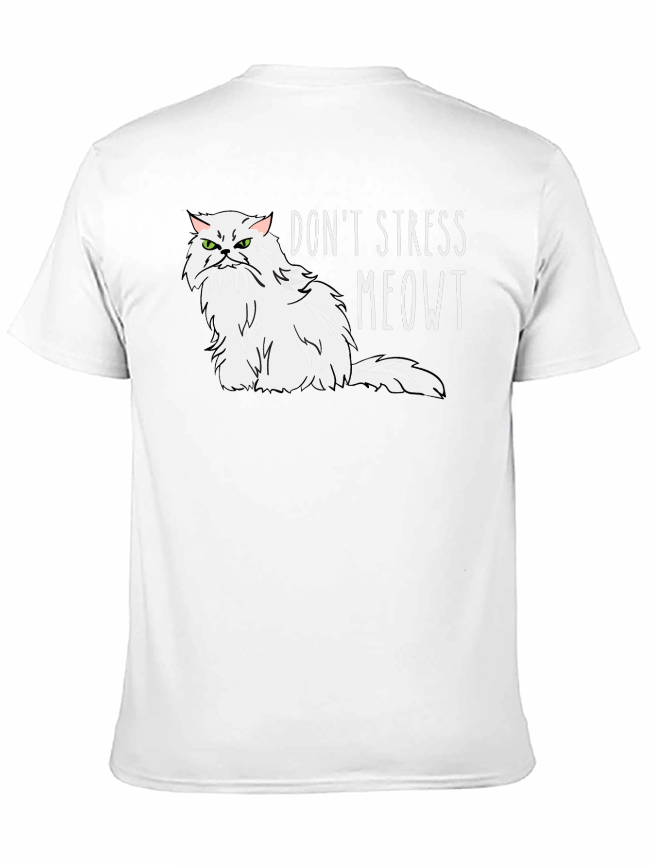 Black Don't Stress Meowt Cat Graphic T-Shirt view 11