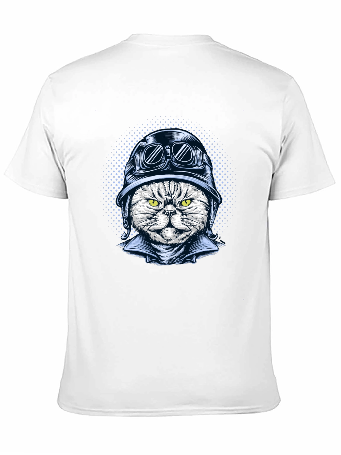 Black Cool Cat Biker Graphic T-Shirt - Black Cotton Tee view 11