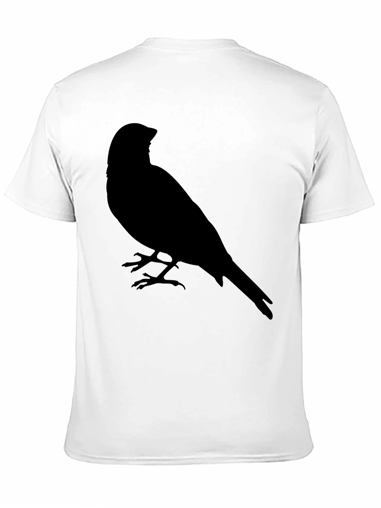 Black Men's Black T-Shirt with Bird Silhouette Graphic view 11