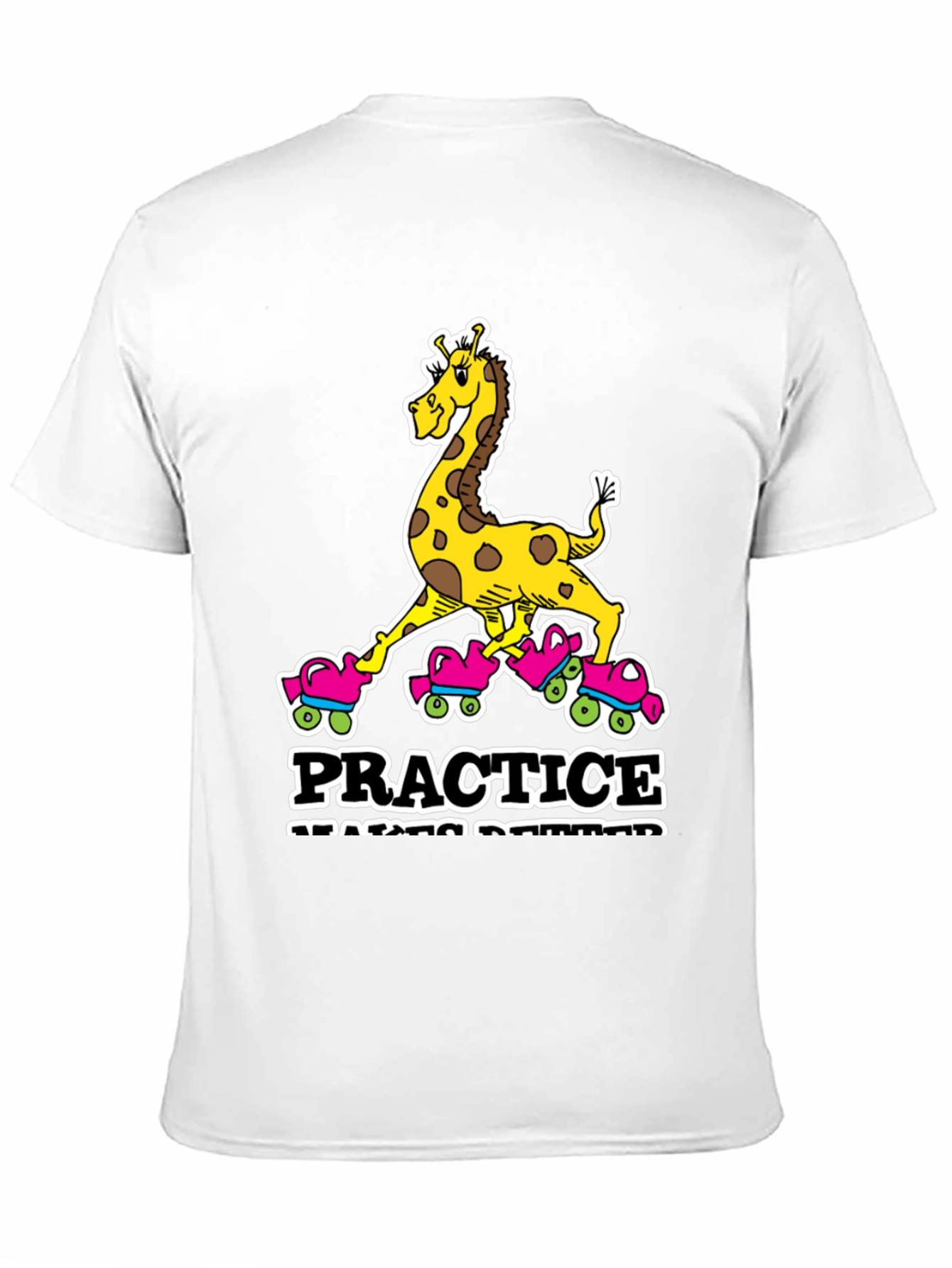 Black Giraffe Roller Skating T-Shirt - Practice Makes Progress view 11