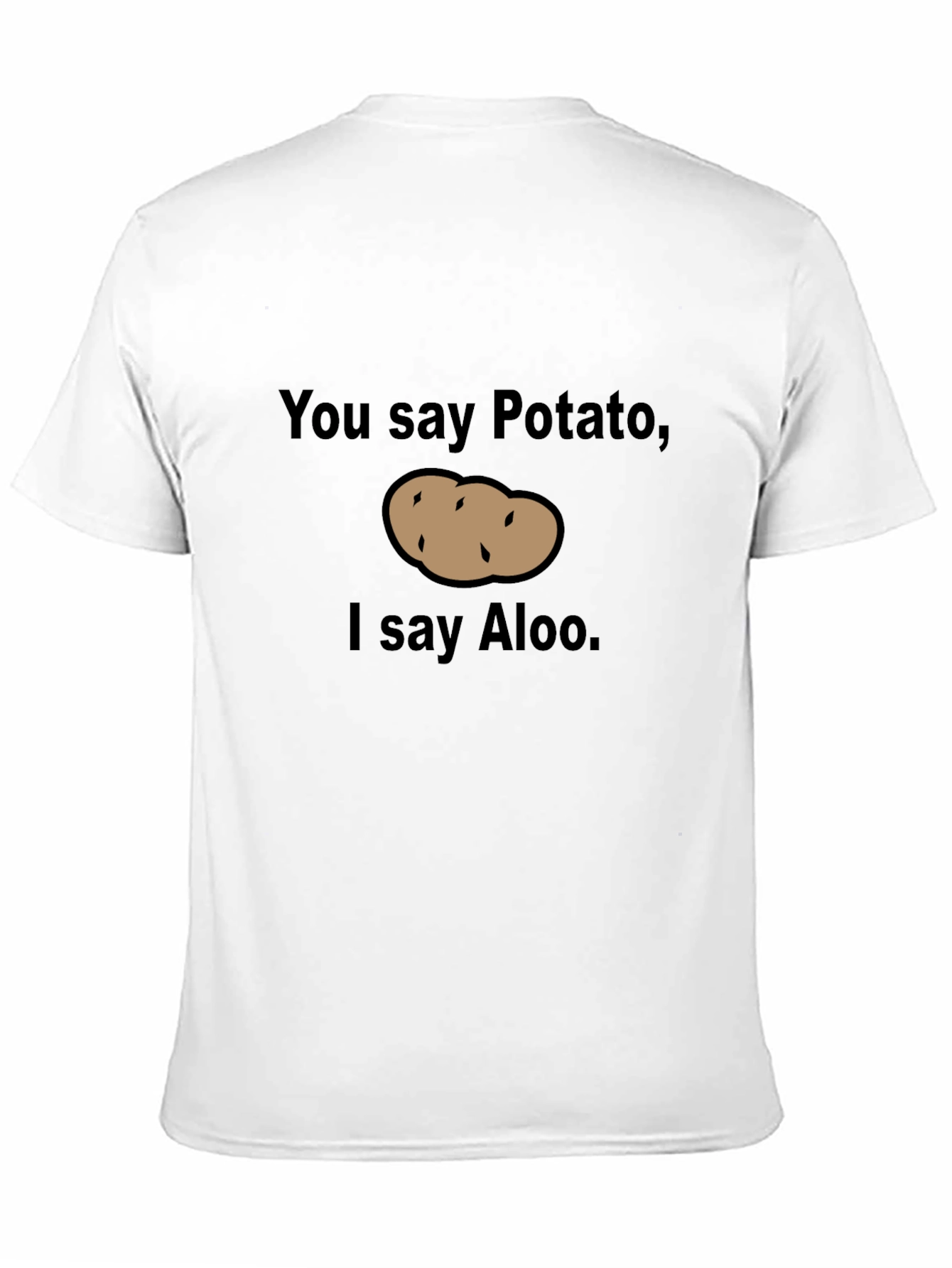 Black Funny Potato vs Aloo Graphic Men's T-Shirt view 11