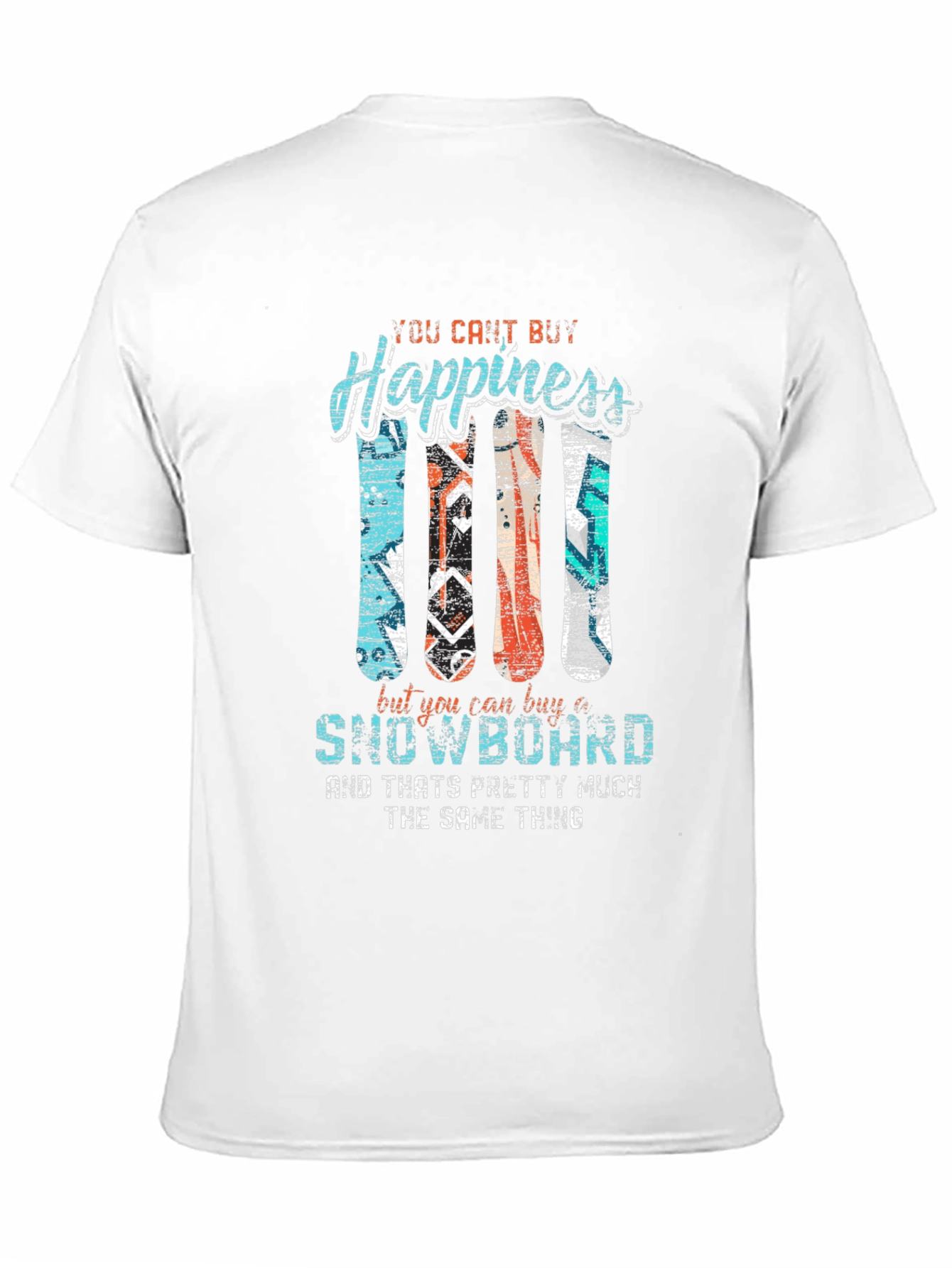 Black Snowboard Happiness T-Shirt view 11