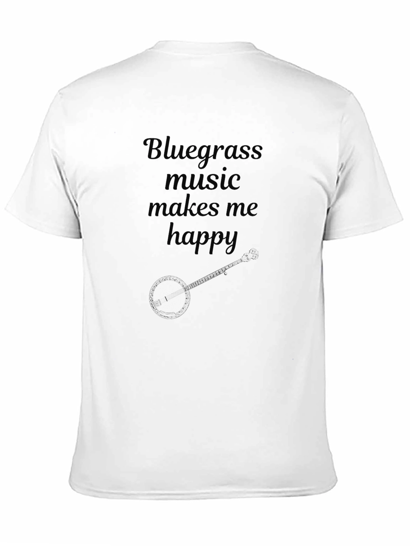 Black Bluegrass Music Makes Me Happy Black T-Shirt view 11