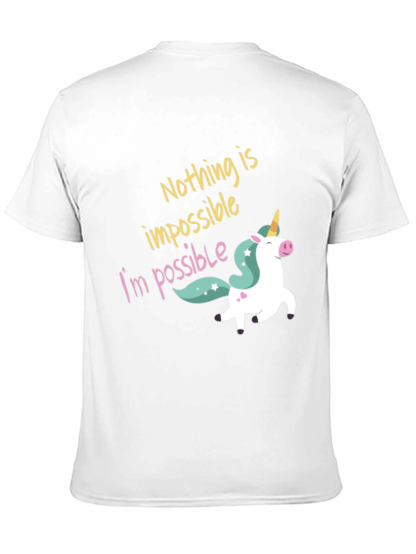 Black Nothing Is Impossible Unicorn Graphic Tee view 11