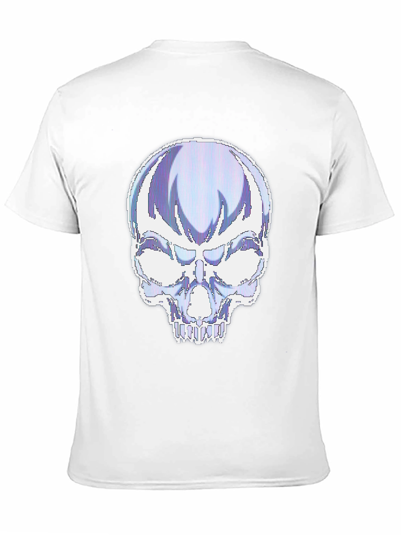 Black Pixelated Skull Graphic T-Shirt view 11