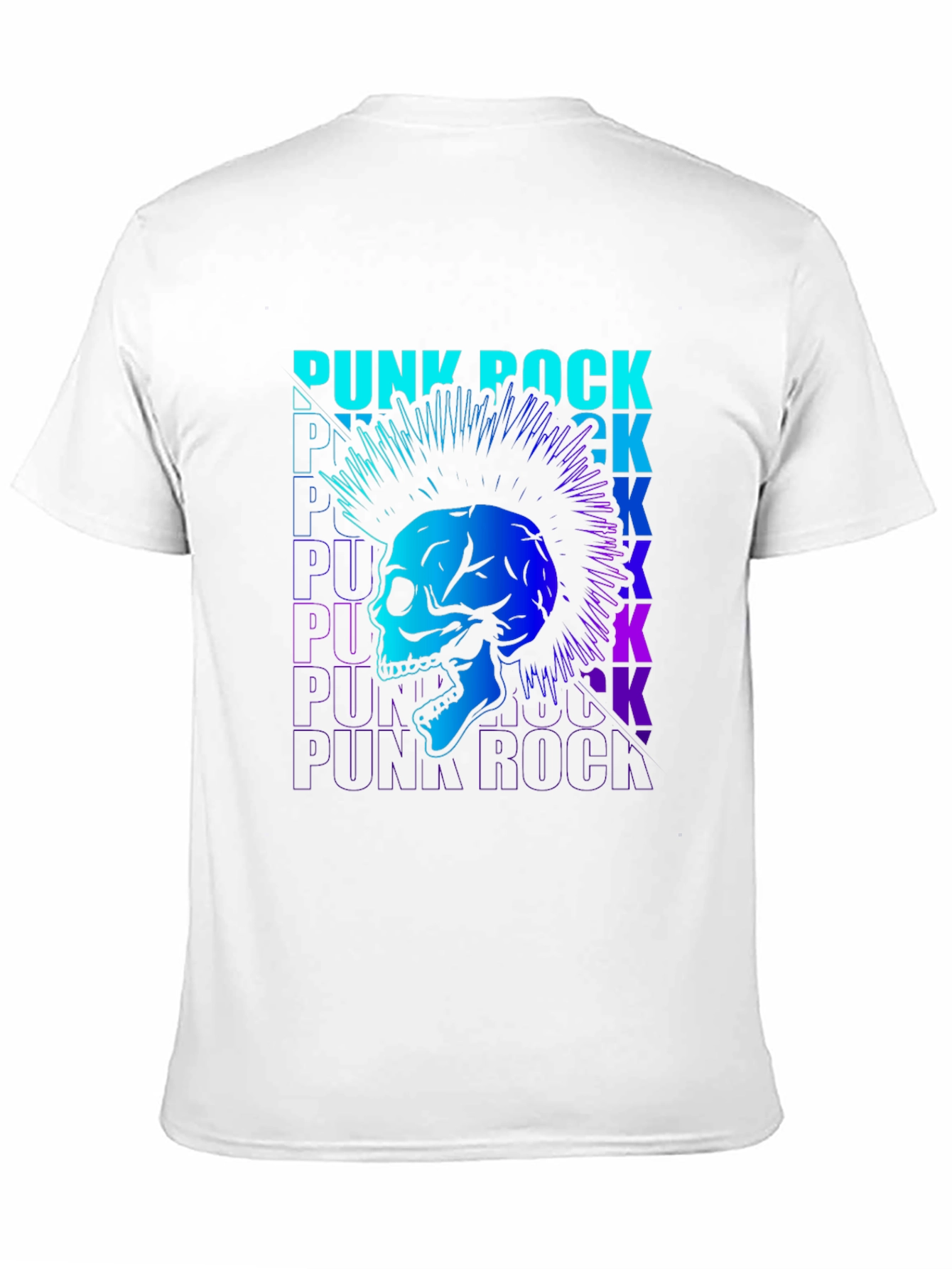 Black Punk Rock Skull Graphic T-Shirt view 11