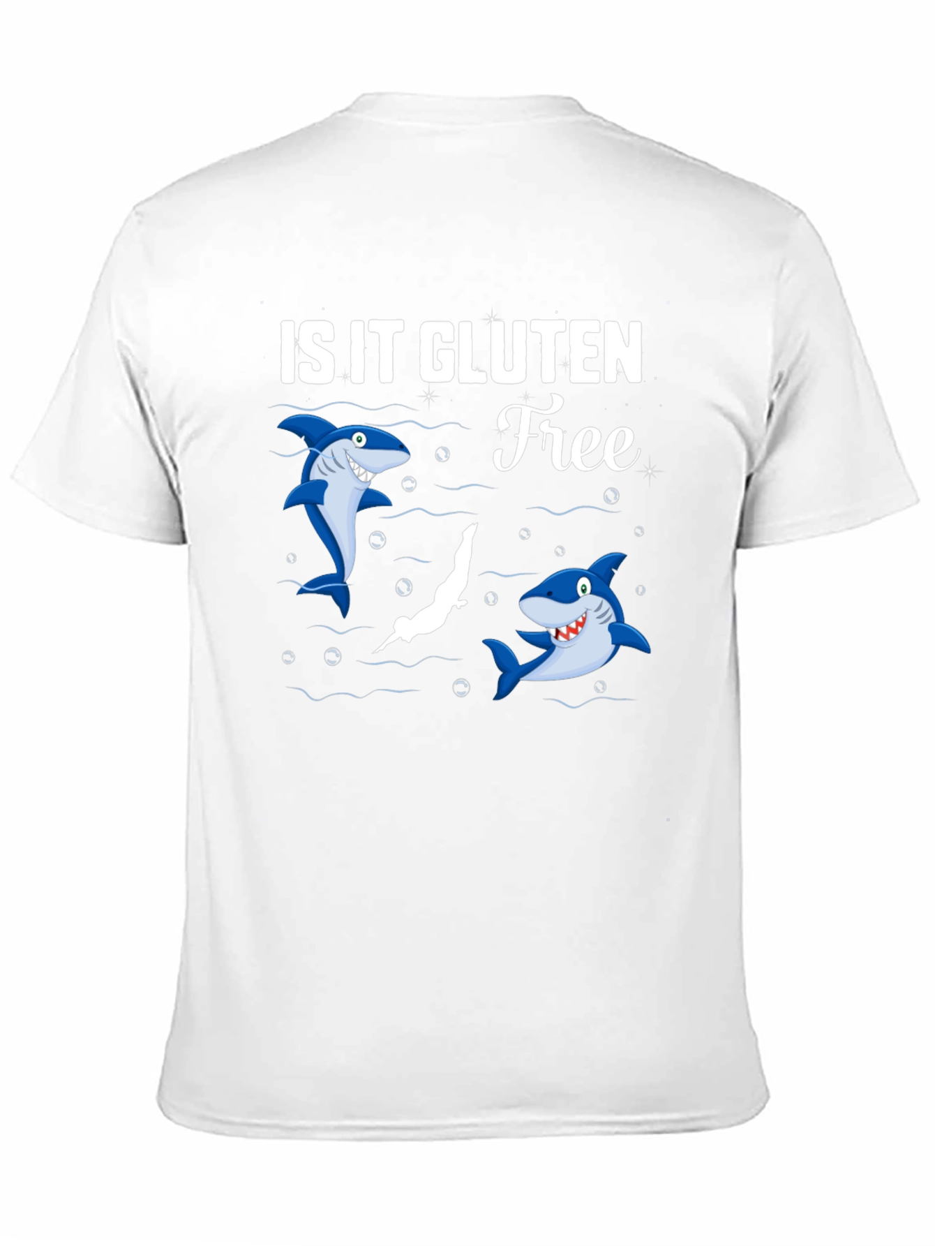 Black Is It Gluten Free T-Shirt Funny Shark Diver Tee view 11