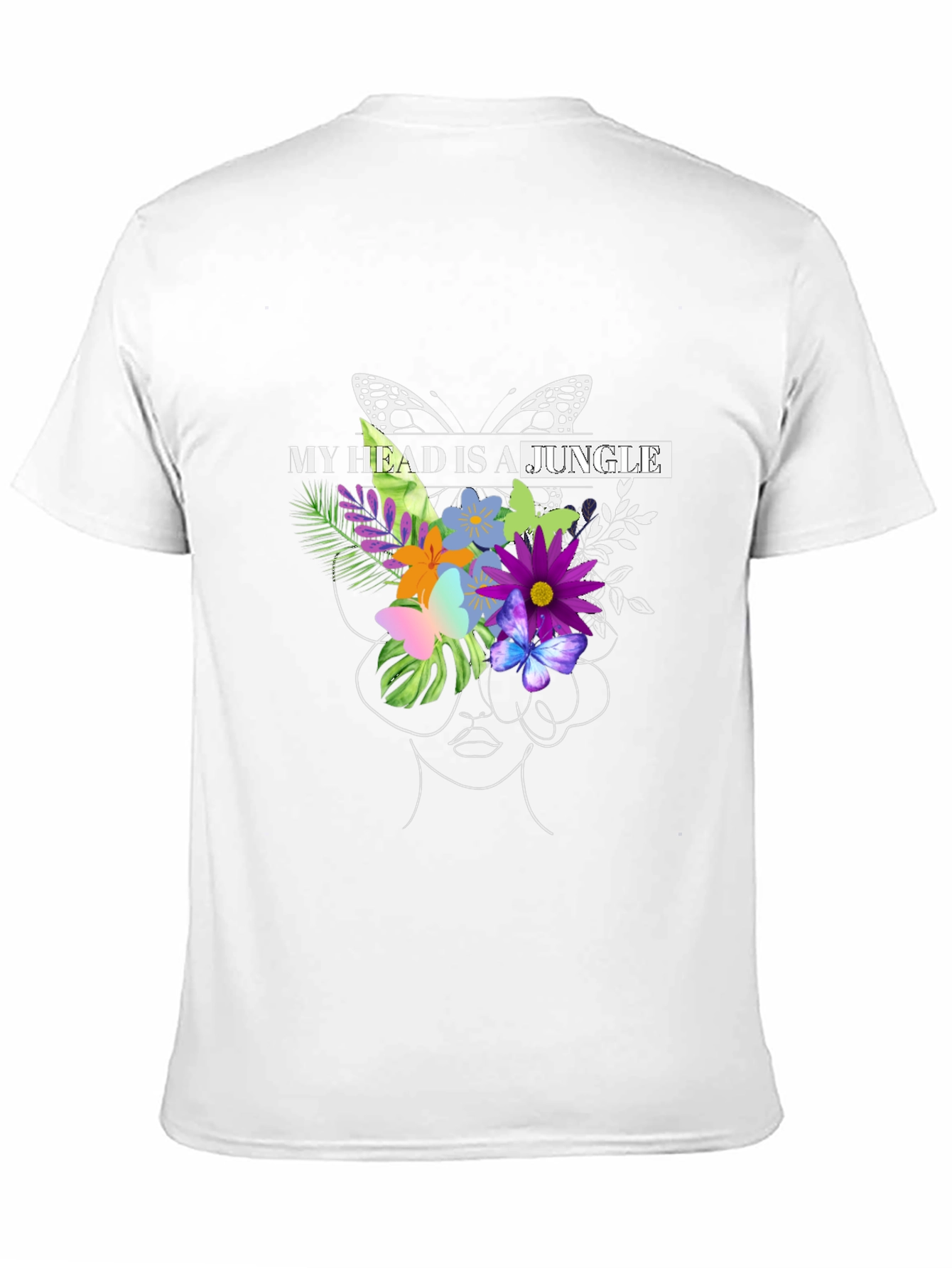 Black Jungle Mind T-Shirt - Floral Butterfly Graphic Tee view 11