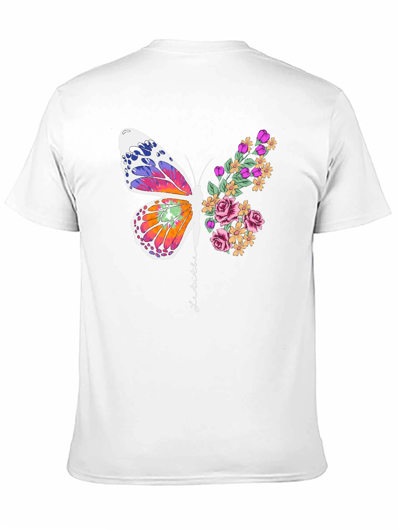 Black Butterfly Floral Graphic Tee - Unisex Cotton Blend view 11