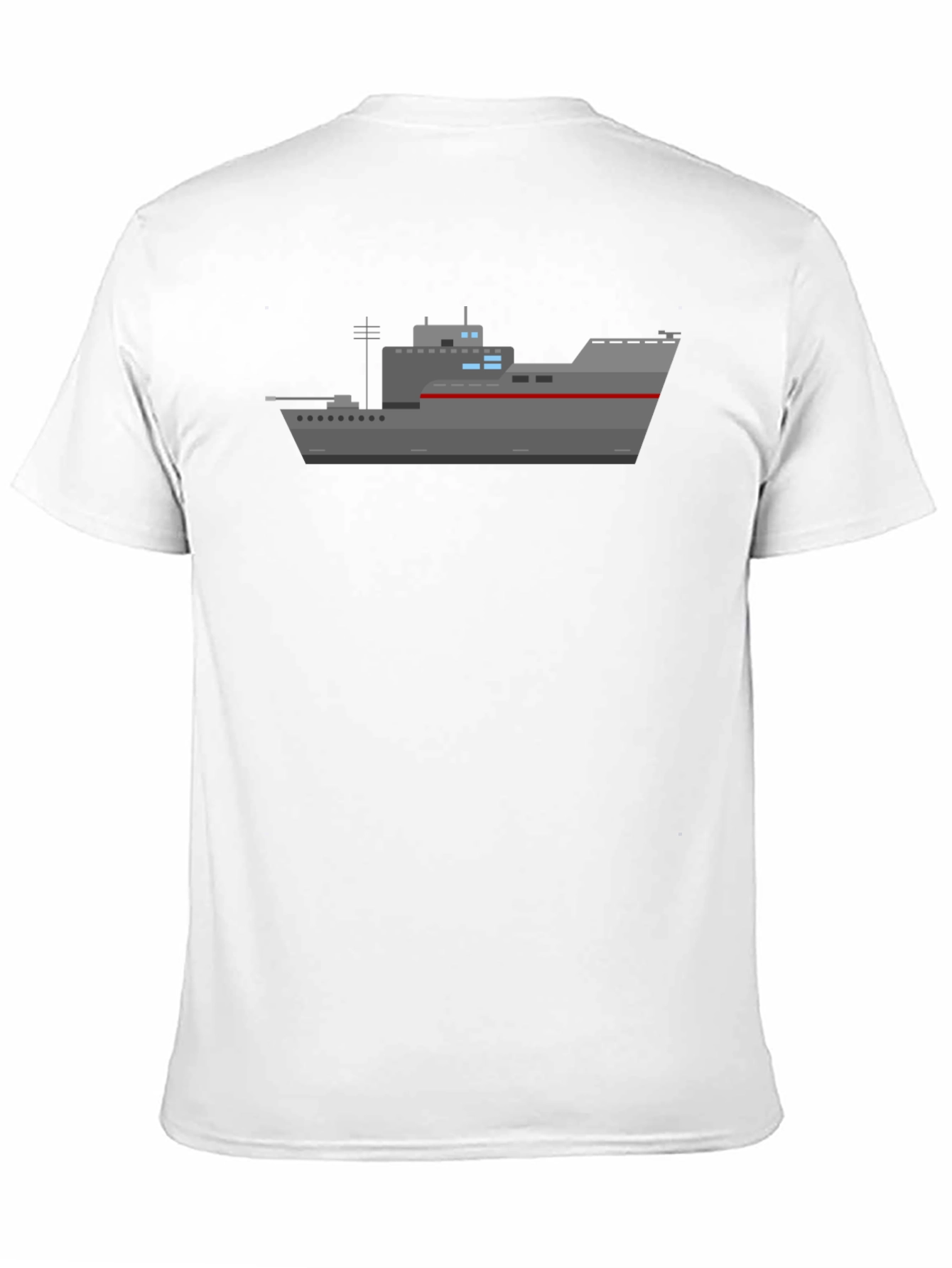 Black Naval Ship Graphic T-Shirt - Black Crew Neck Tee view 11
