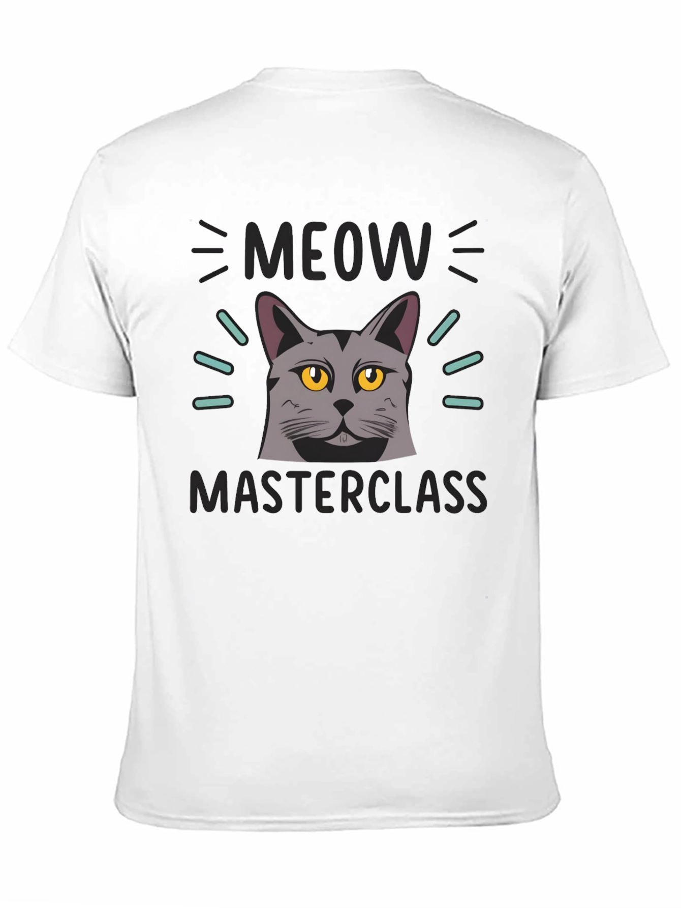 Black Meow Masterclass Cat Graphic Black T-Shirt view 11