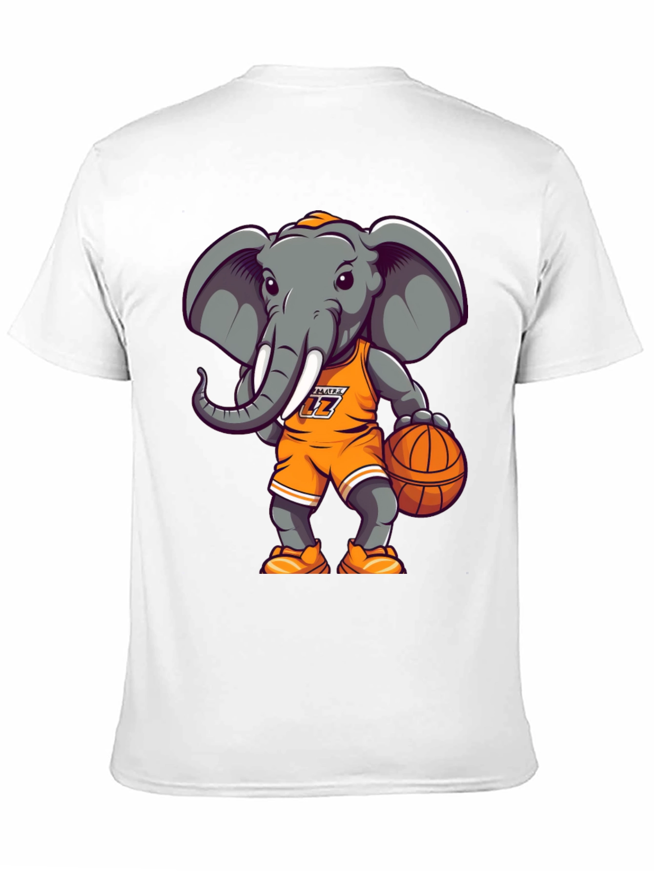 Black Cartoon Elephant Basketball T-Shirt view 11