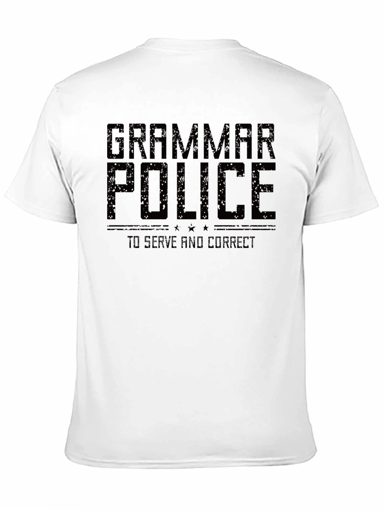 Black Grammar Police T-Shirt - To Serve and Correct view 11