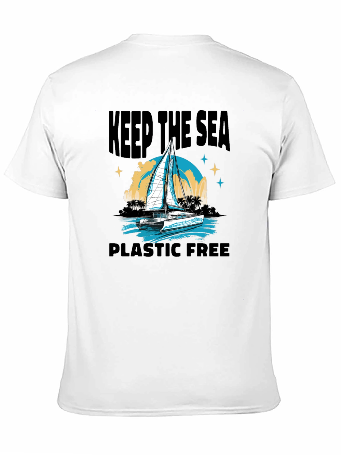 Black Keep The Sea Plastic Free Black T-Shirt view 11