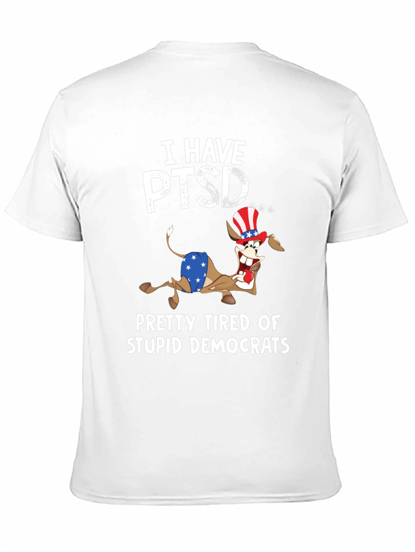 Black I Have PTSD Funny Political Slogan T-Shirt view 11