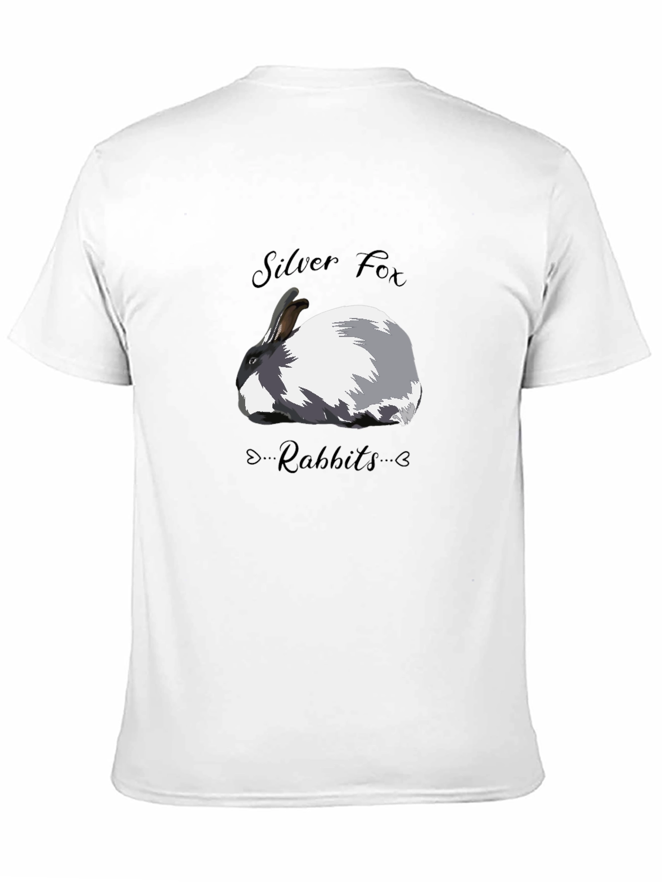 Black Silver Fox Rabbit Graphic T-Shirt view 11