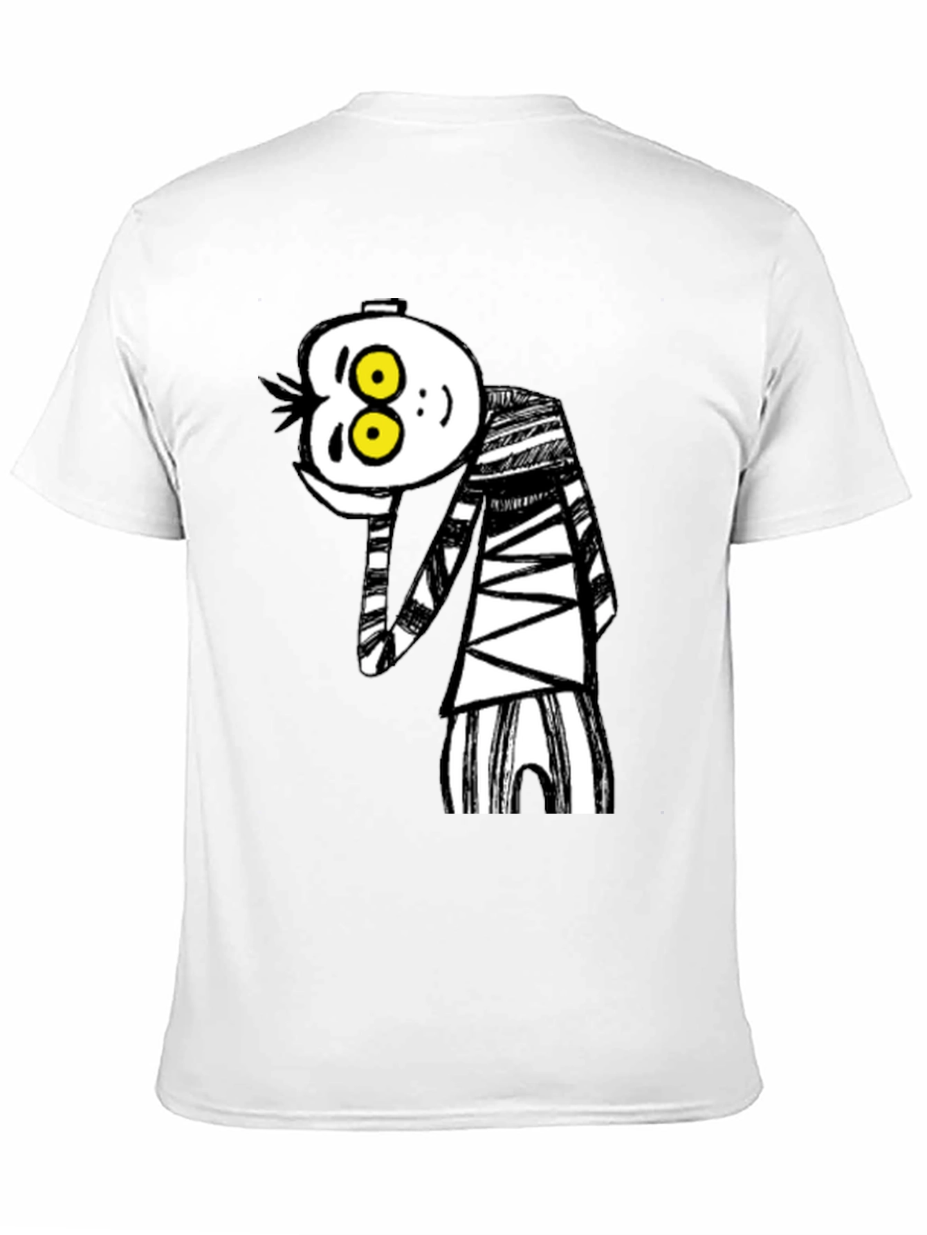Black Whimsical Cartoon Character Graphic T-Shirt view 11