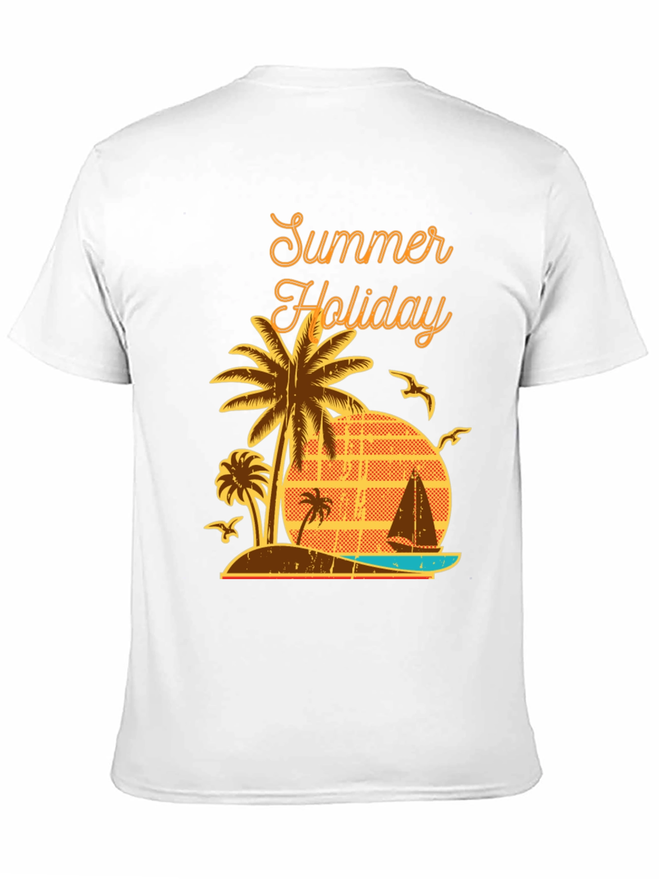 Black Summer Holiday Graphic T-Shirt - Palm Tree Beach Design view 11