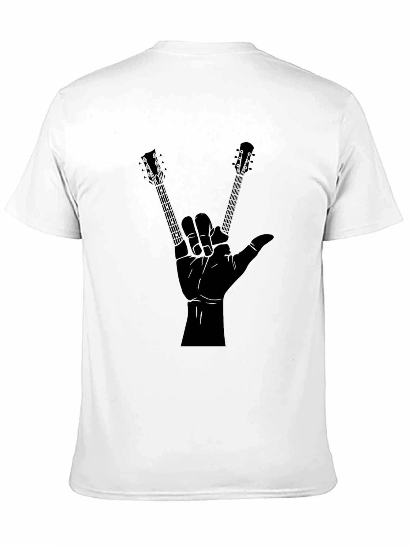 Black Rock On Guitar Hand T-Shirt - Music Lover Tee view 11
