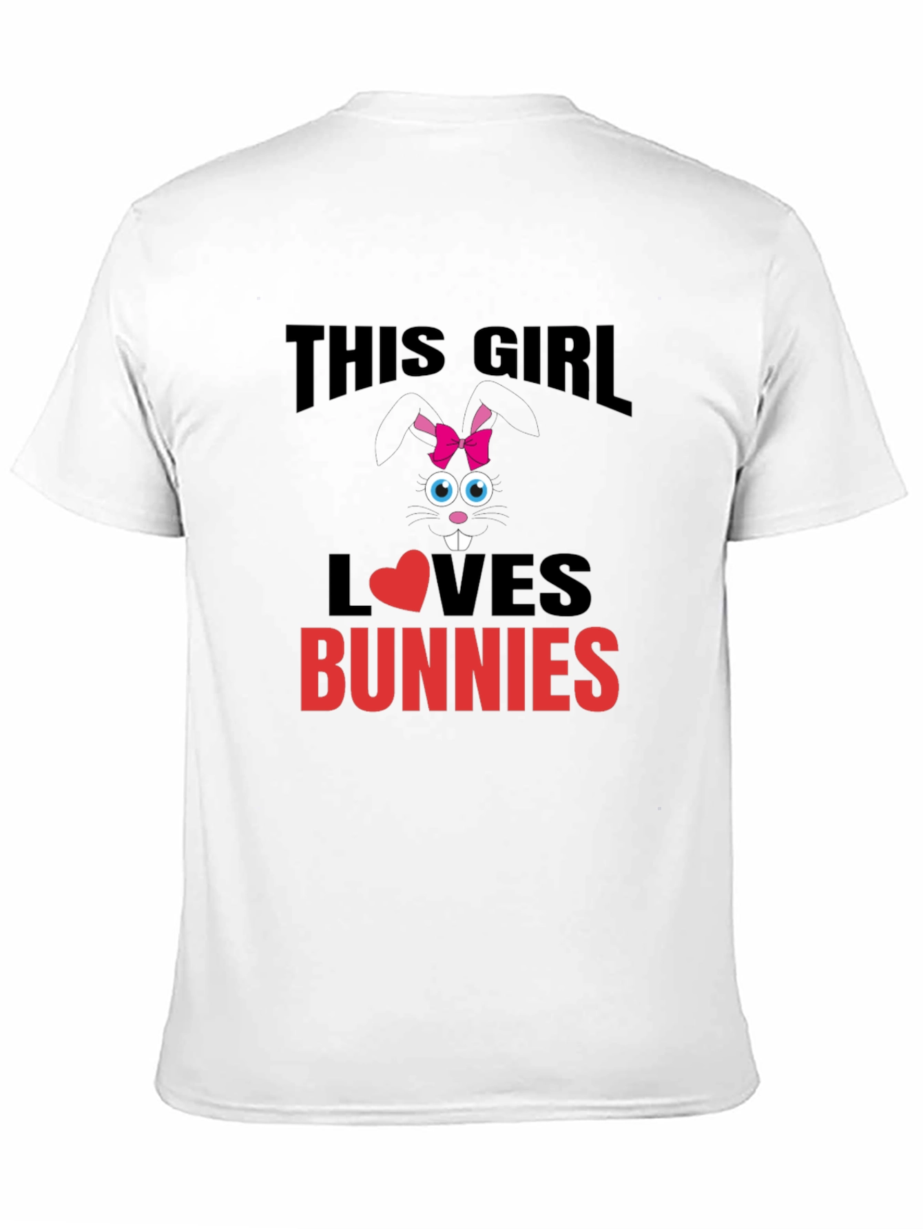 Black This Girl Loves Bunnies T-Shirt - Black Cotton Tee view 11