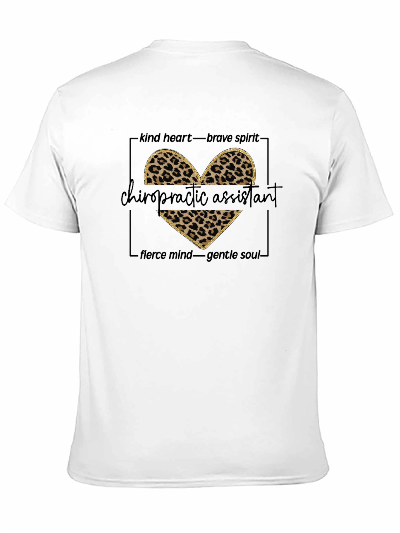 Black Chiropractic Assistant Leopard Heart T-Shirt view 11