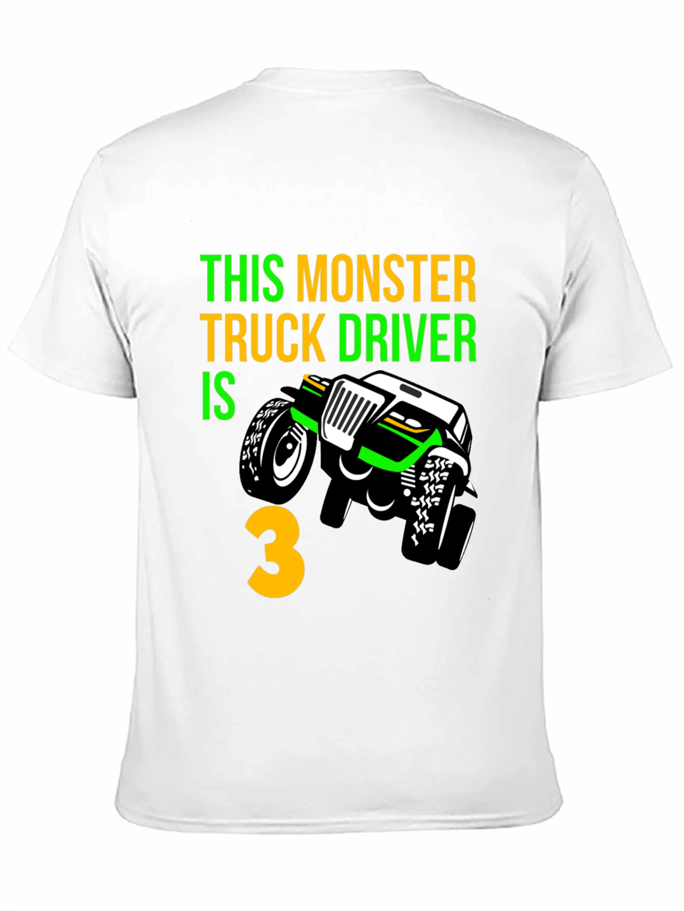 Black Monster Truck 3rd Birthday T-Shirt view 11