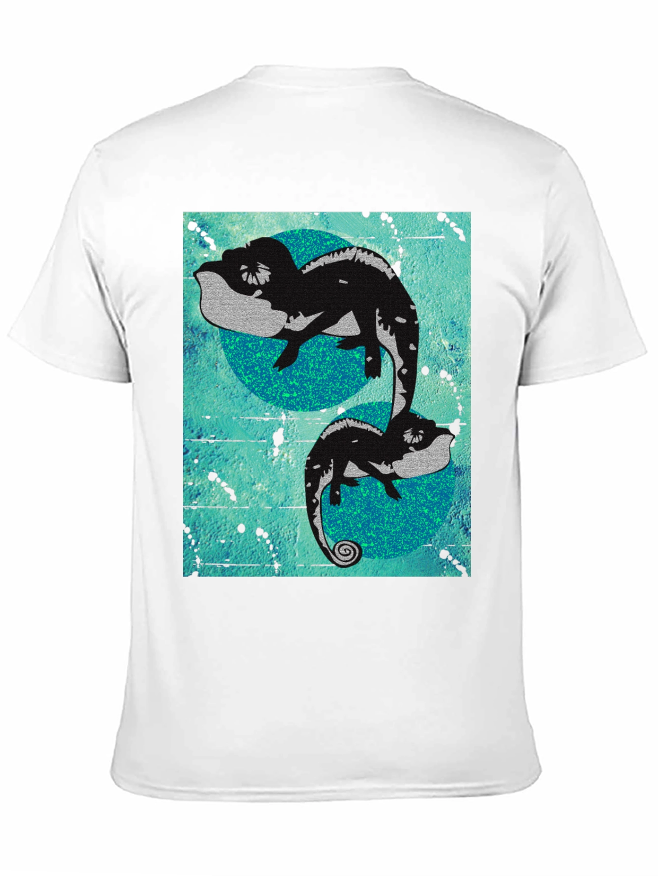 Black Chameleon Graphic Print Black T-Shirt view 11