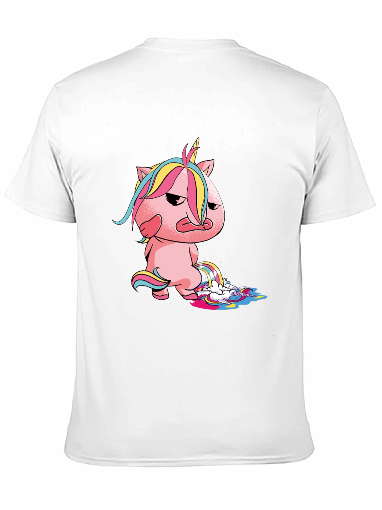 Black Unicorn Rainbow Poop Graphic T-Shirt - Black view 11