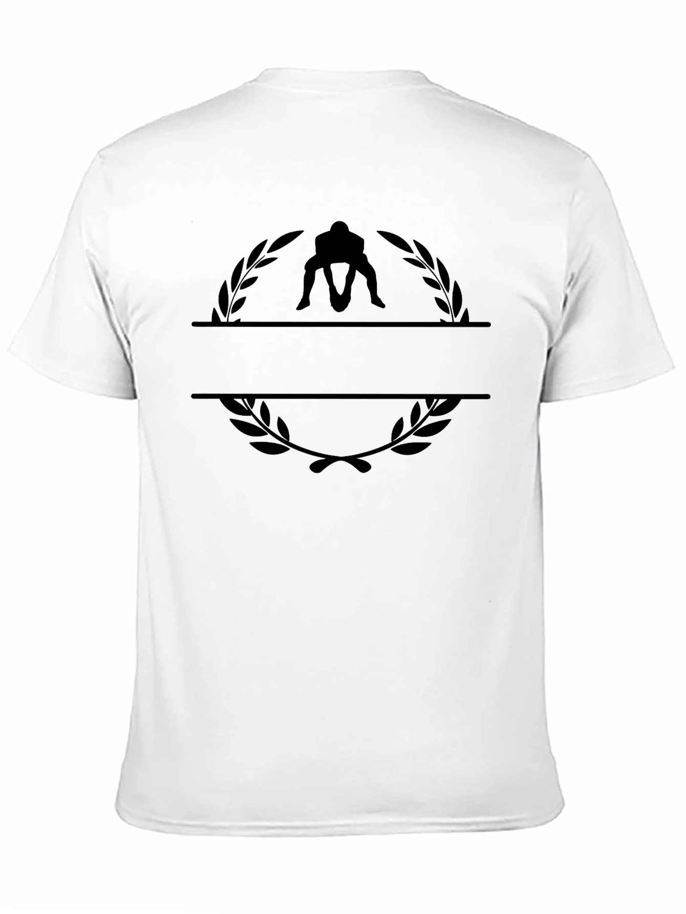 Black Wrestling Laurel Wreath Black T-Shirt view 11