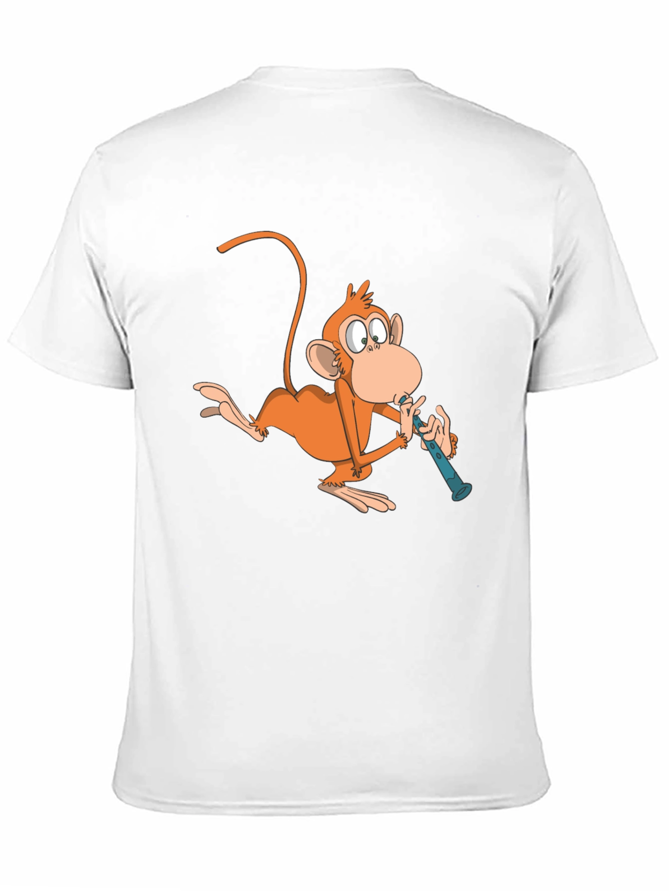 Black Monkey Playing Flute Graphic T-Shirt view 11